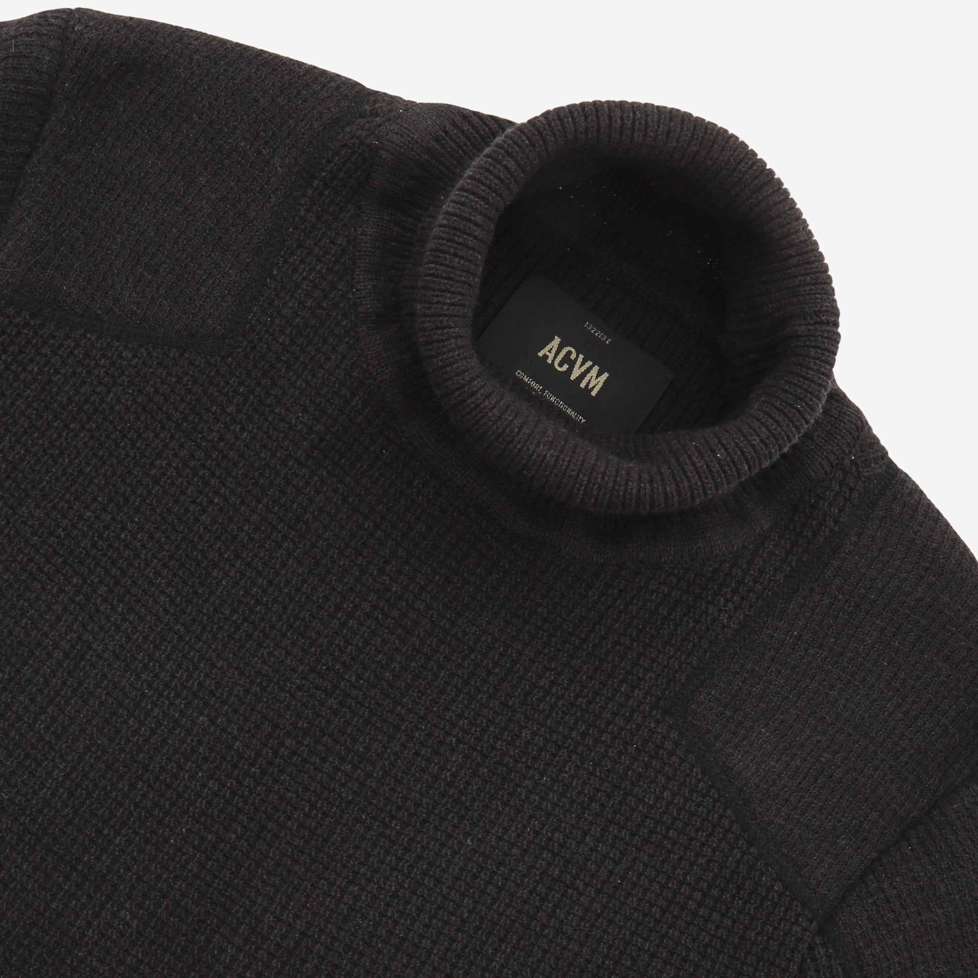 Padded Waffle Rollneck Sweater