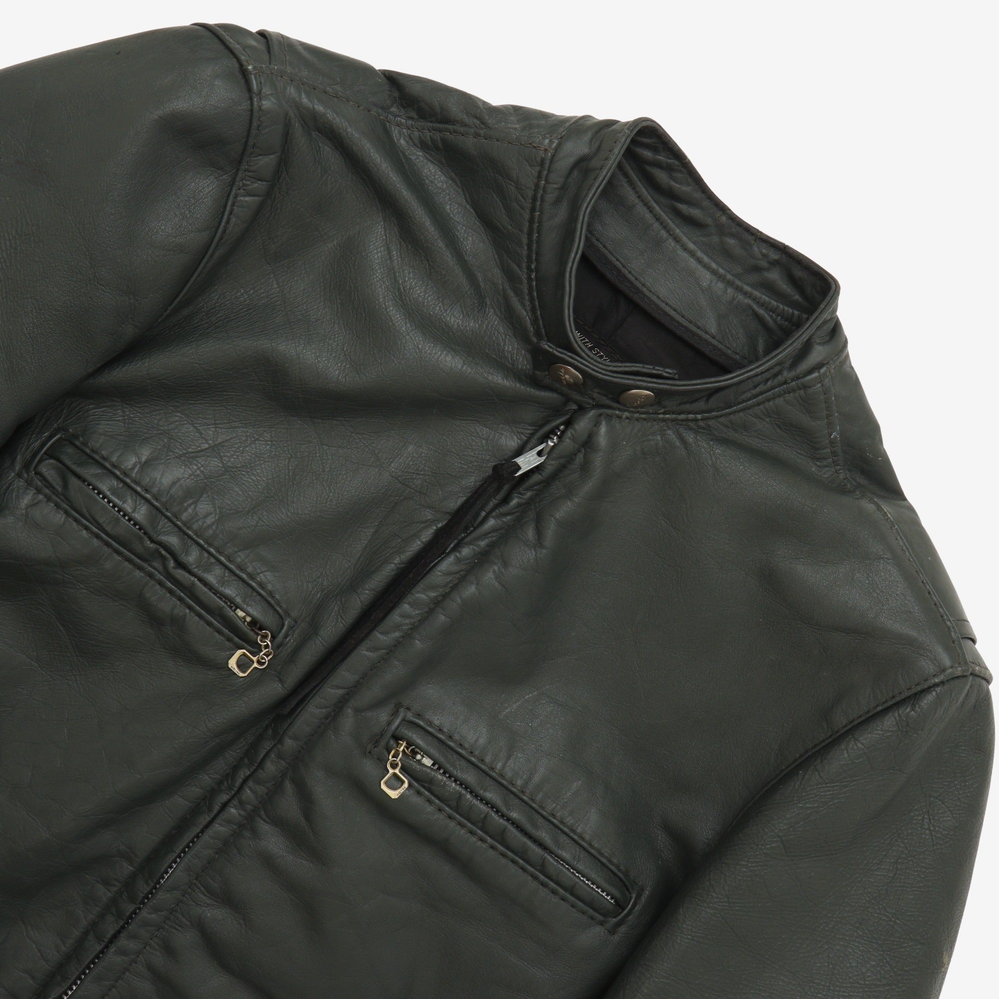 Vintage 1970s Cafe Racer Leather Jacket