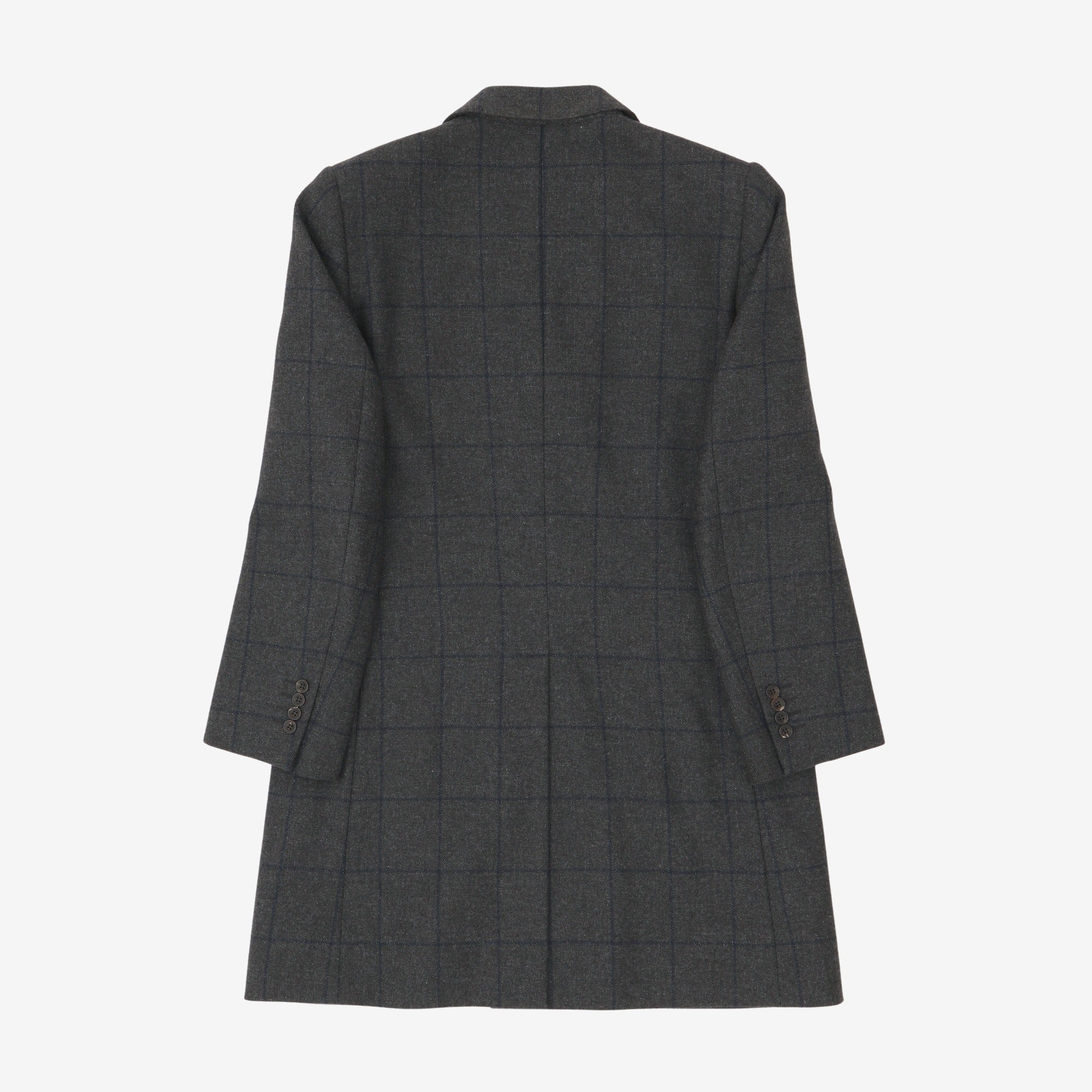 Wool Check Overcoat