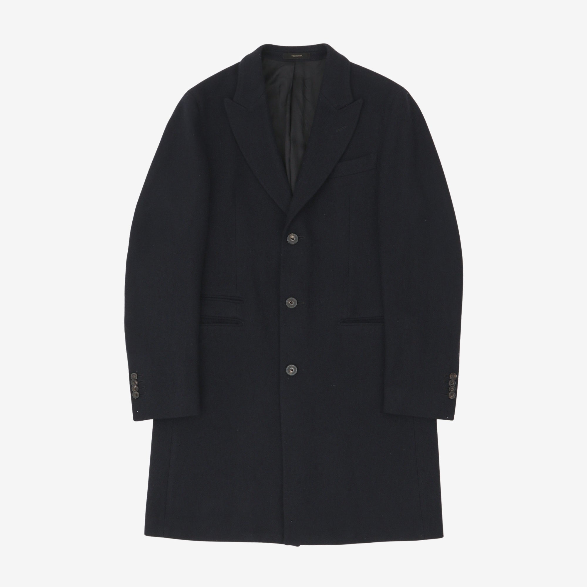 Cashmere Blend Lapel Long Coat