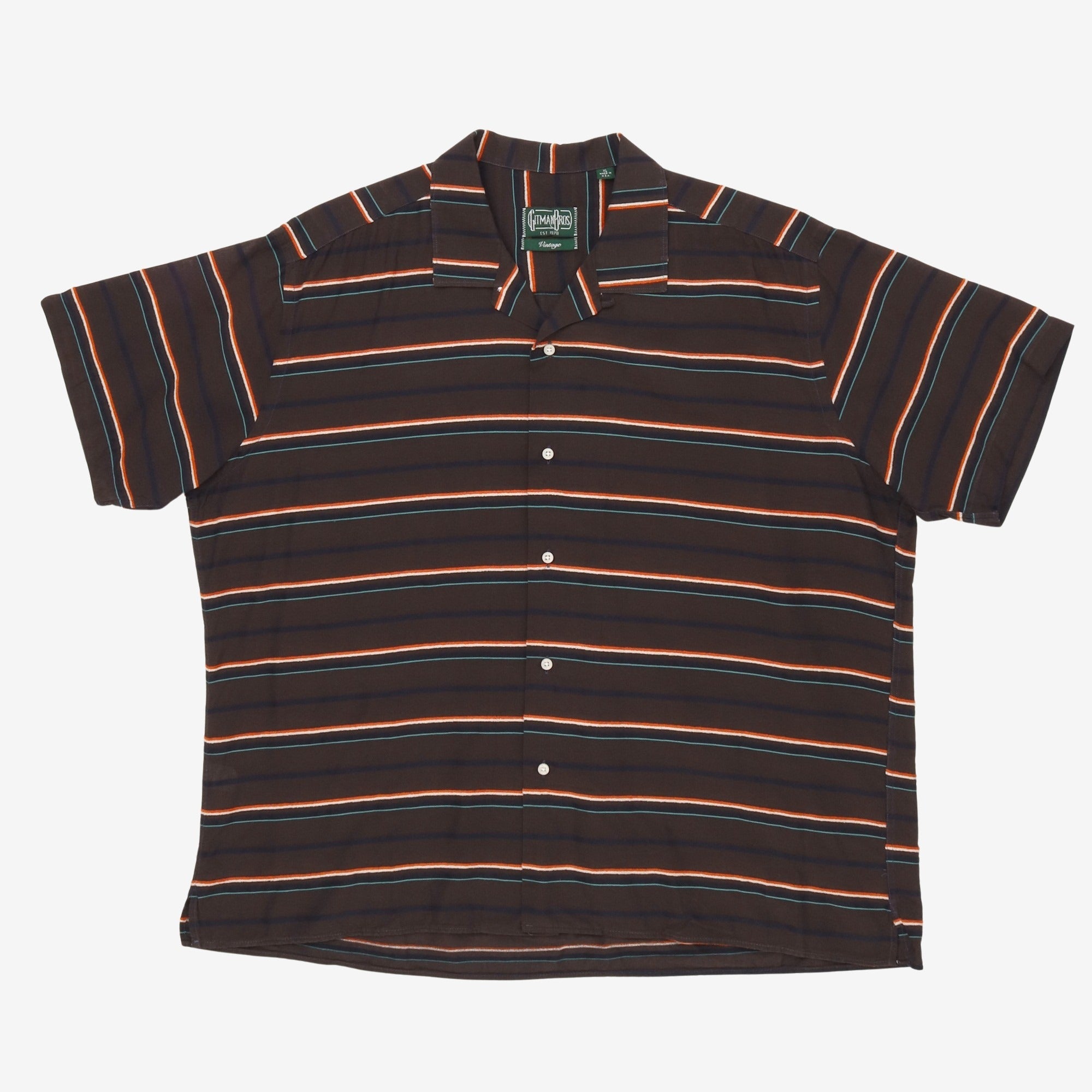 SS Stripe Camp Collar Shirt