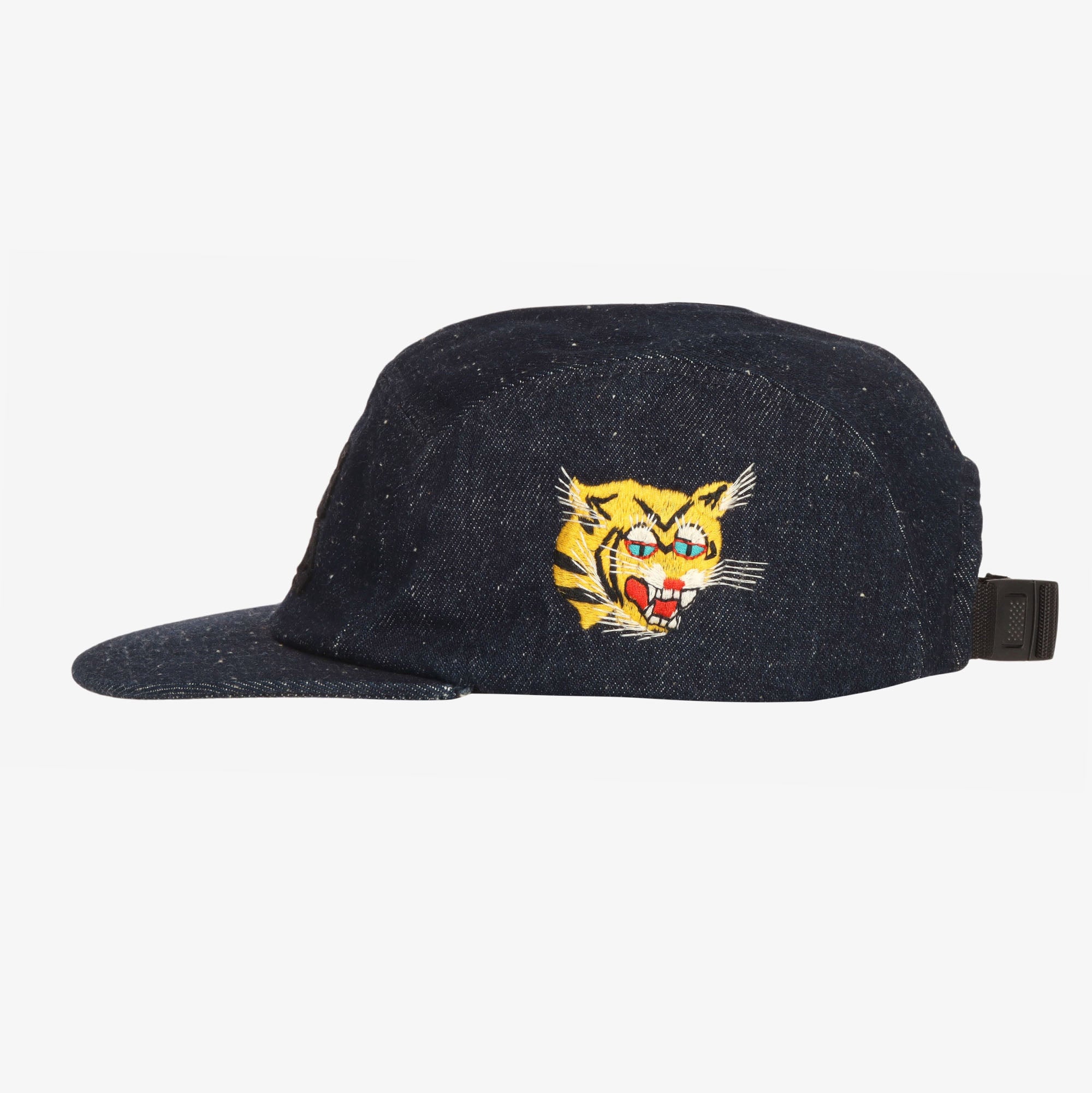 Denim Embroidered Tiger Baseball Cap