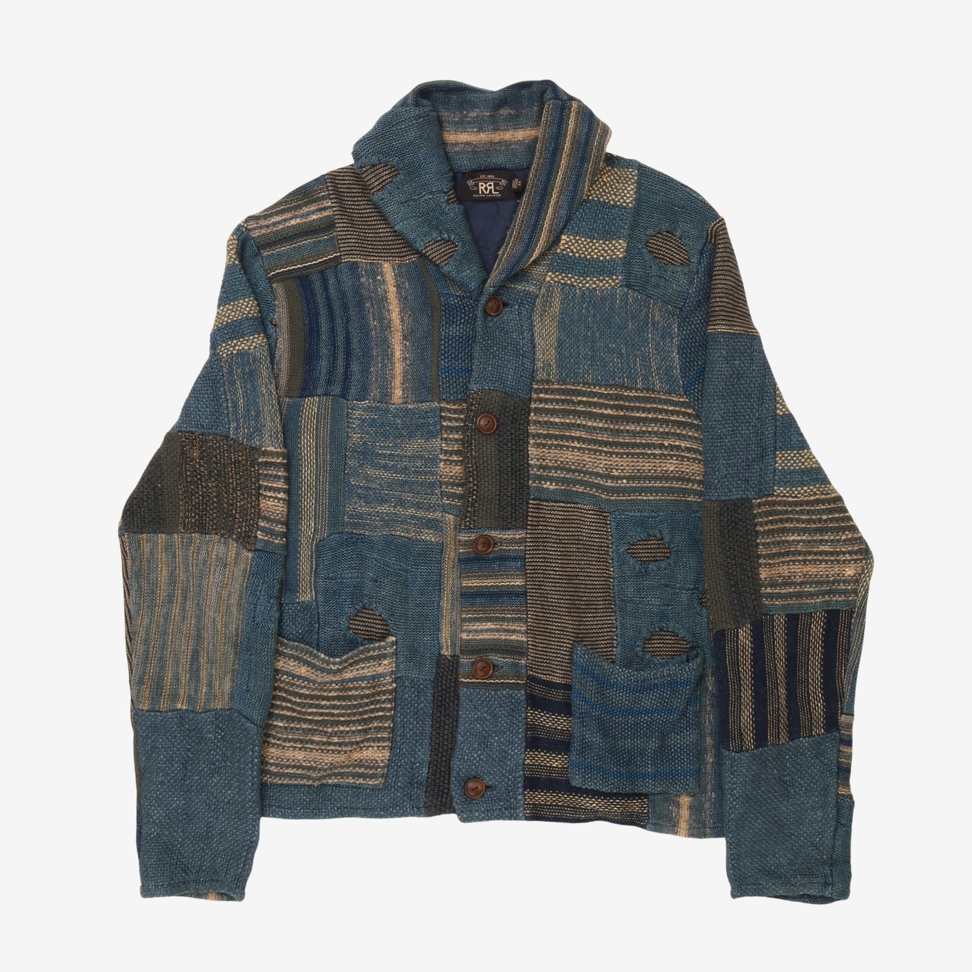 Patchwork Linen Blend Cardigan