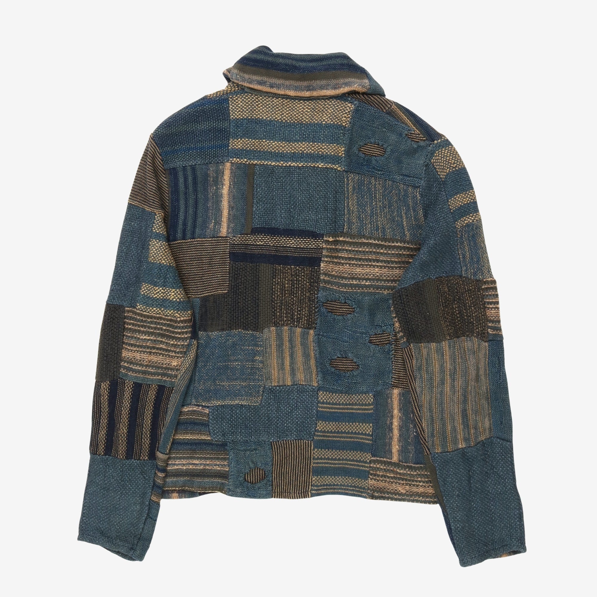 Patchwork Linen Blend Cardigan