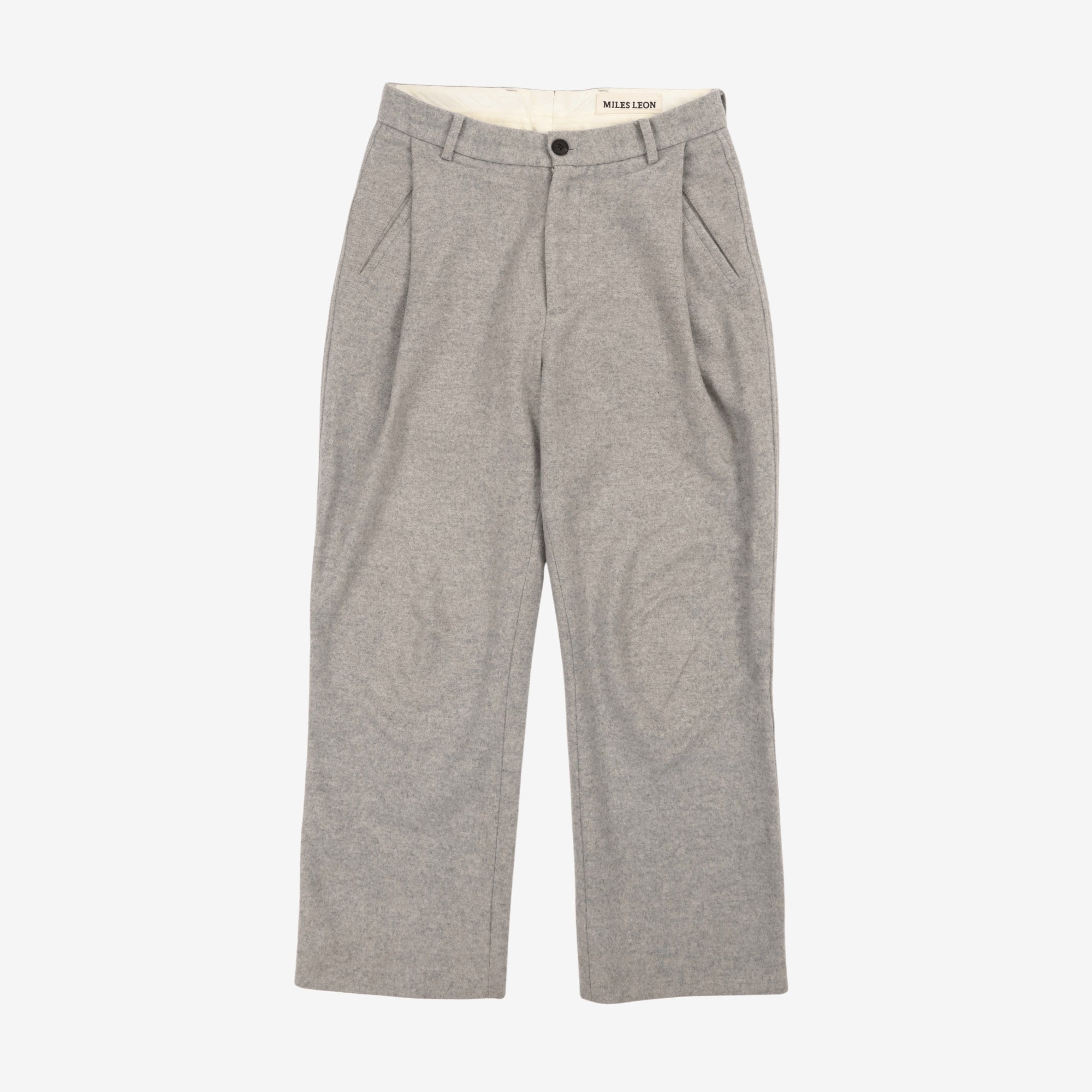 Cashmere Blend Pleated Trousers