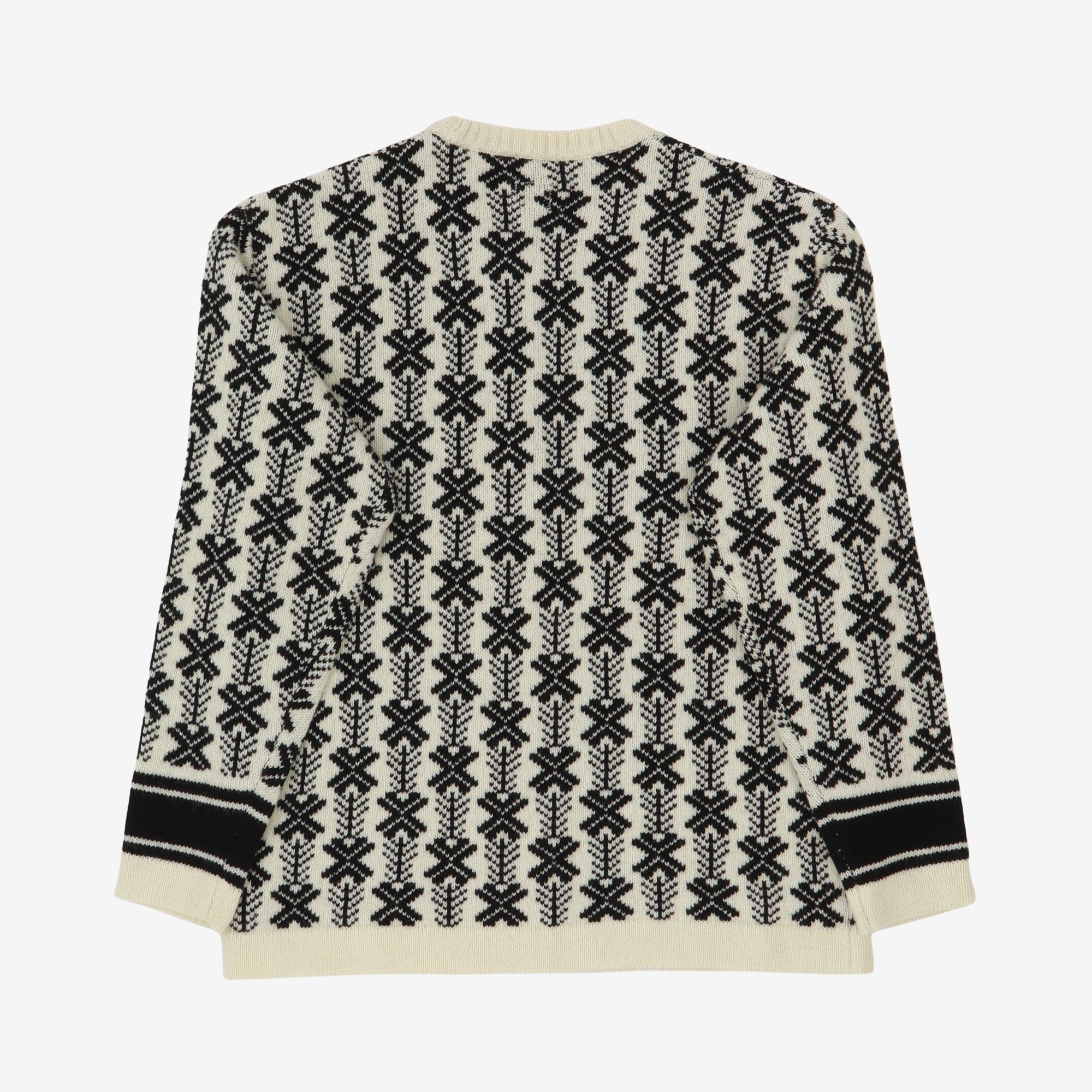 Wool Jacquard Knit logo Sweater