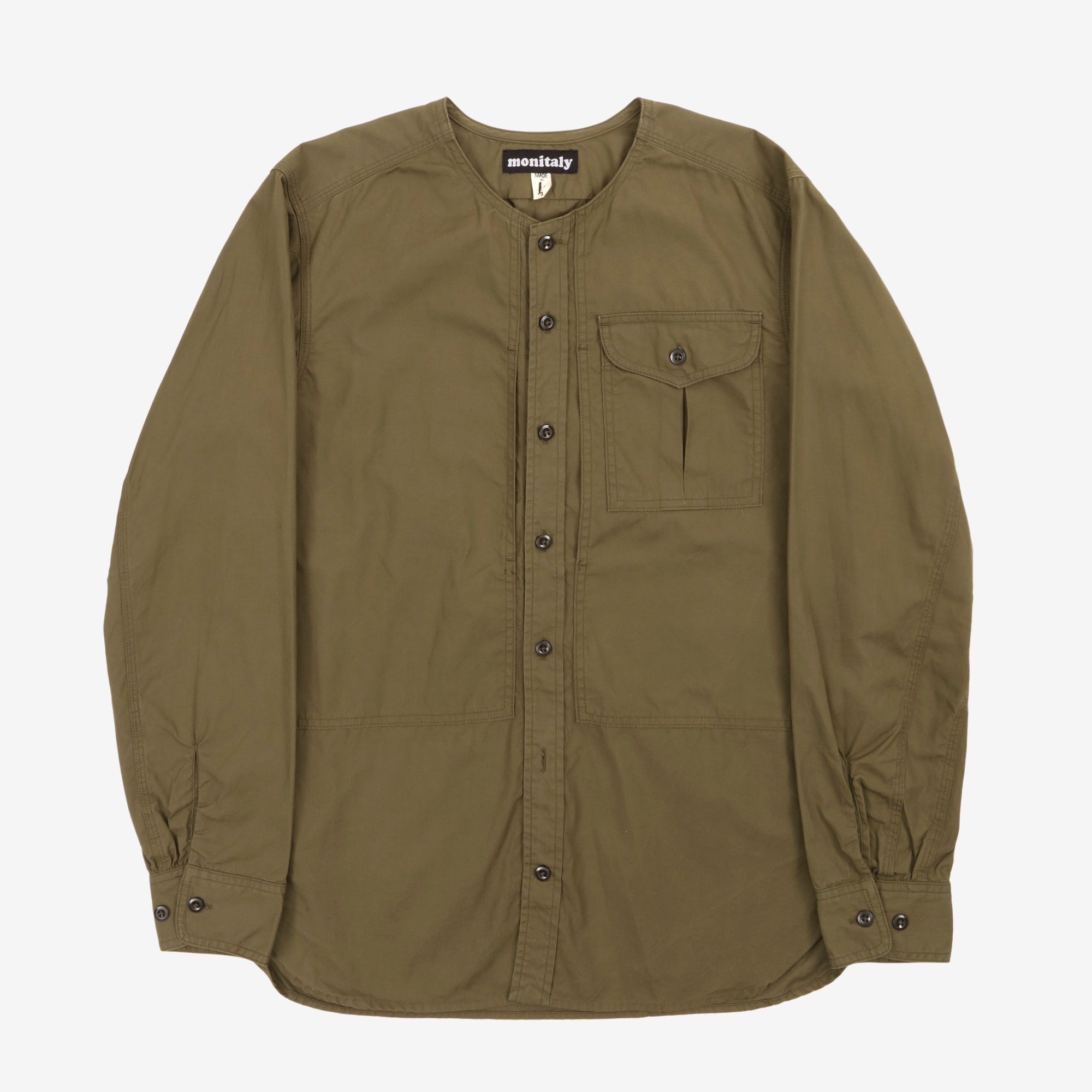 Collarless Military Shirt
