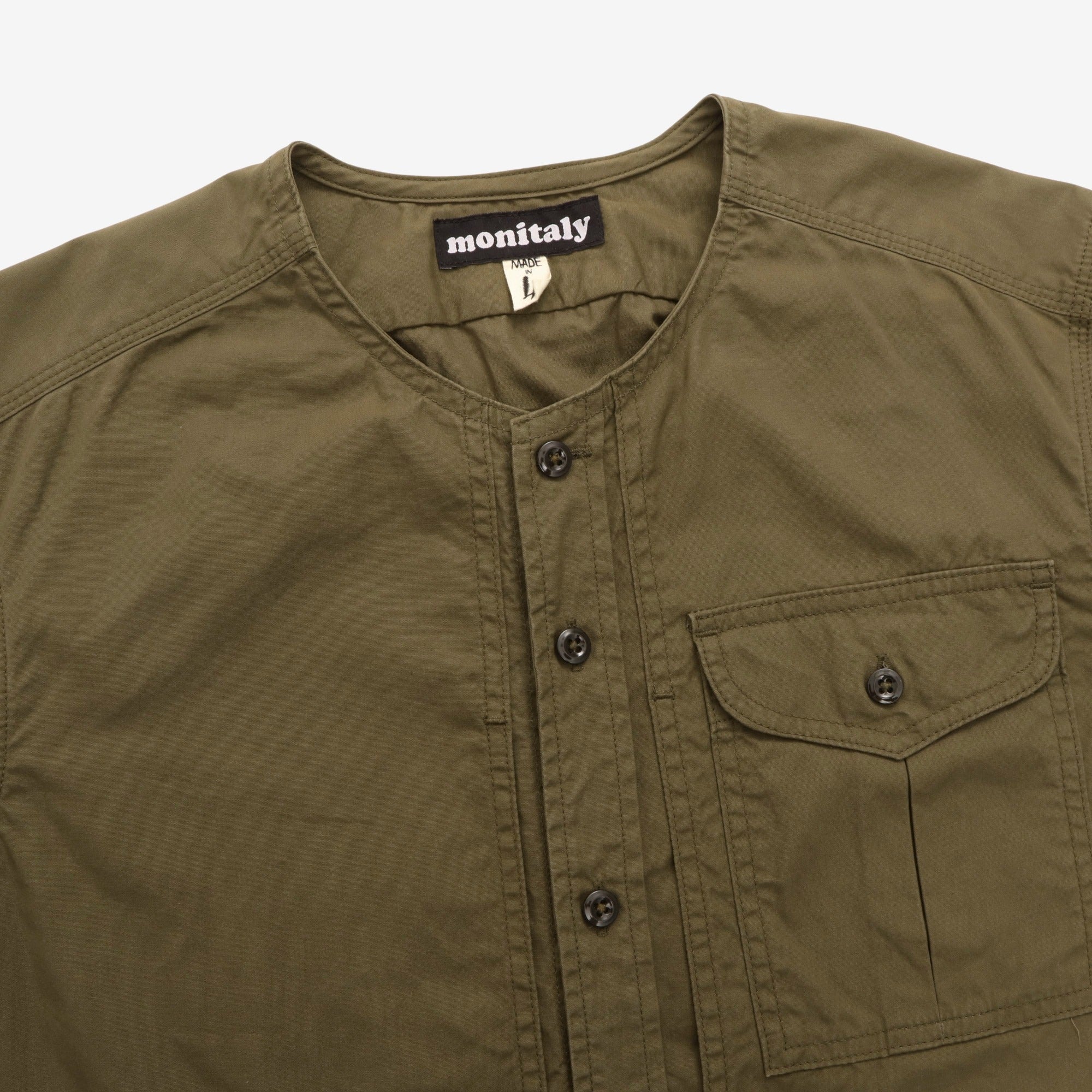 Collarless Military Shirt