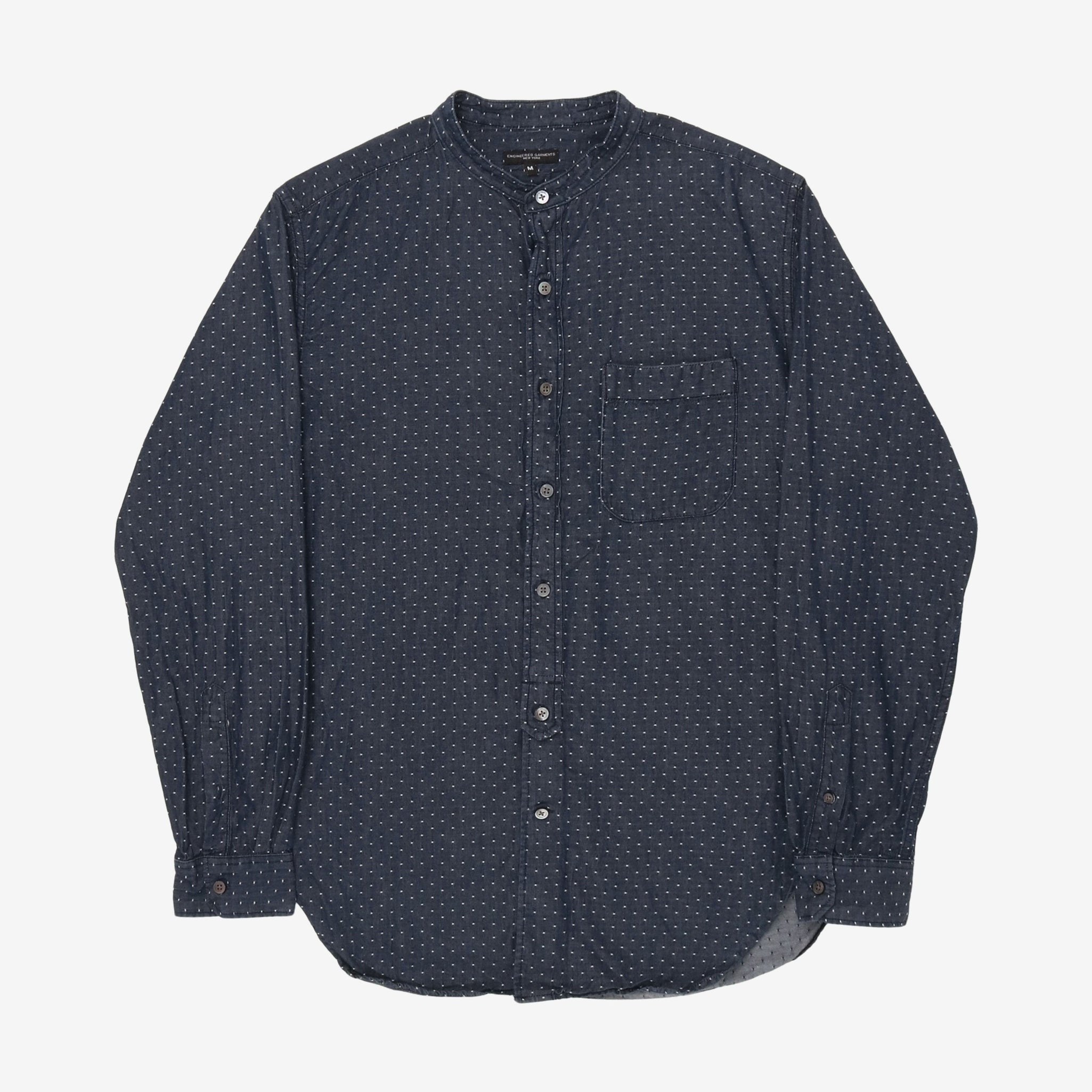 Polka Dot Branded Collar Shirt