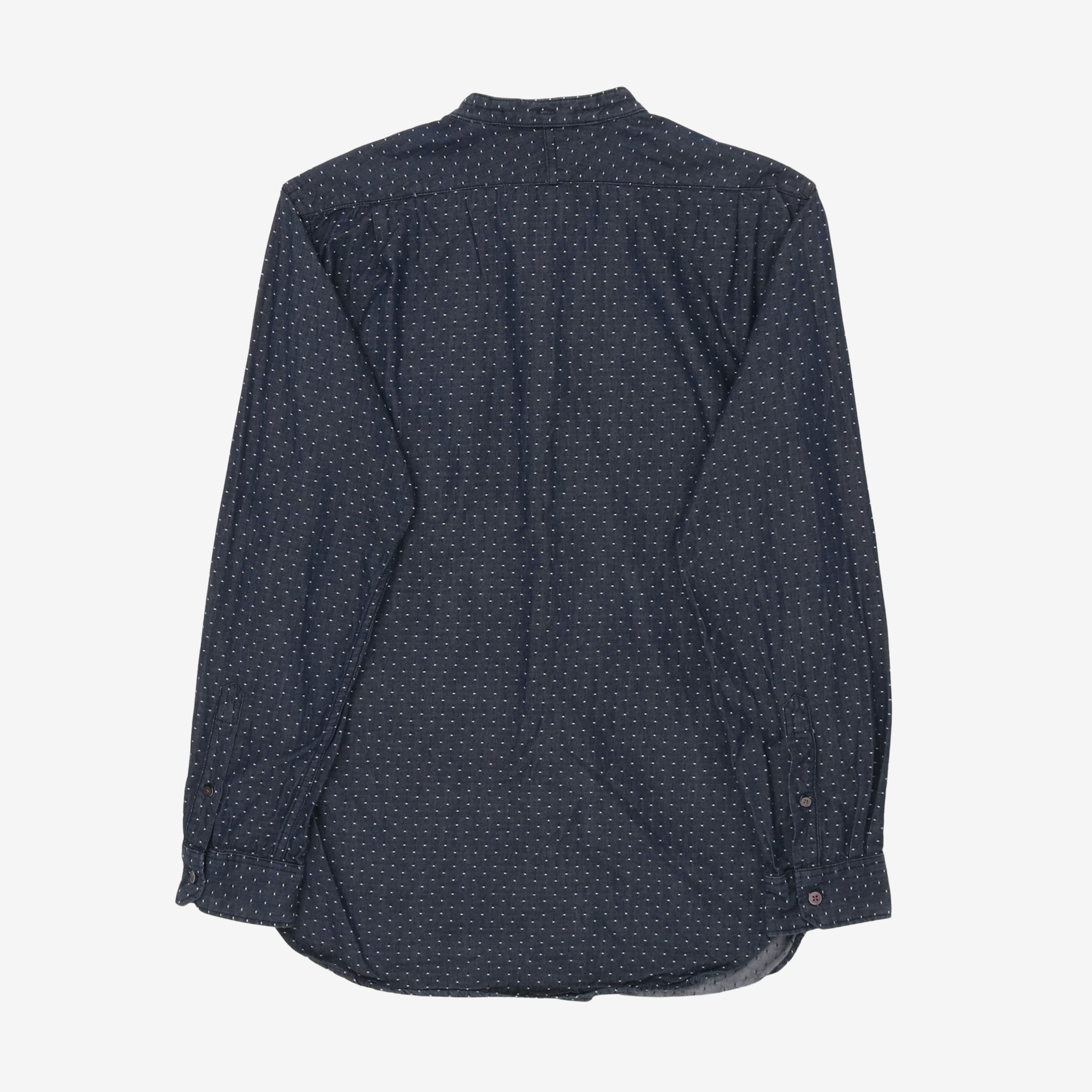 Polka Dot Branded Collar Shirt