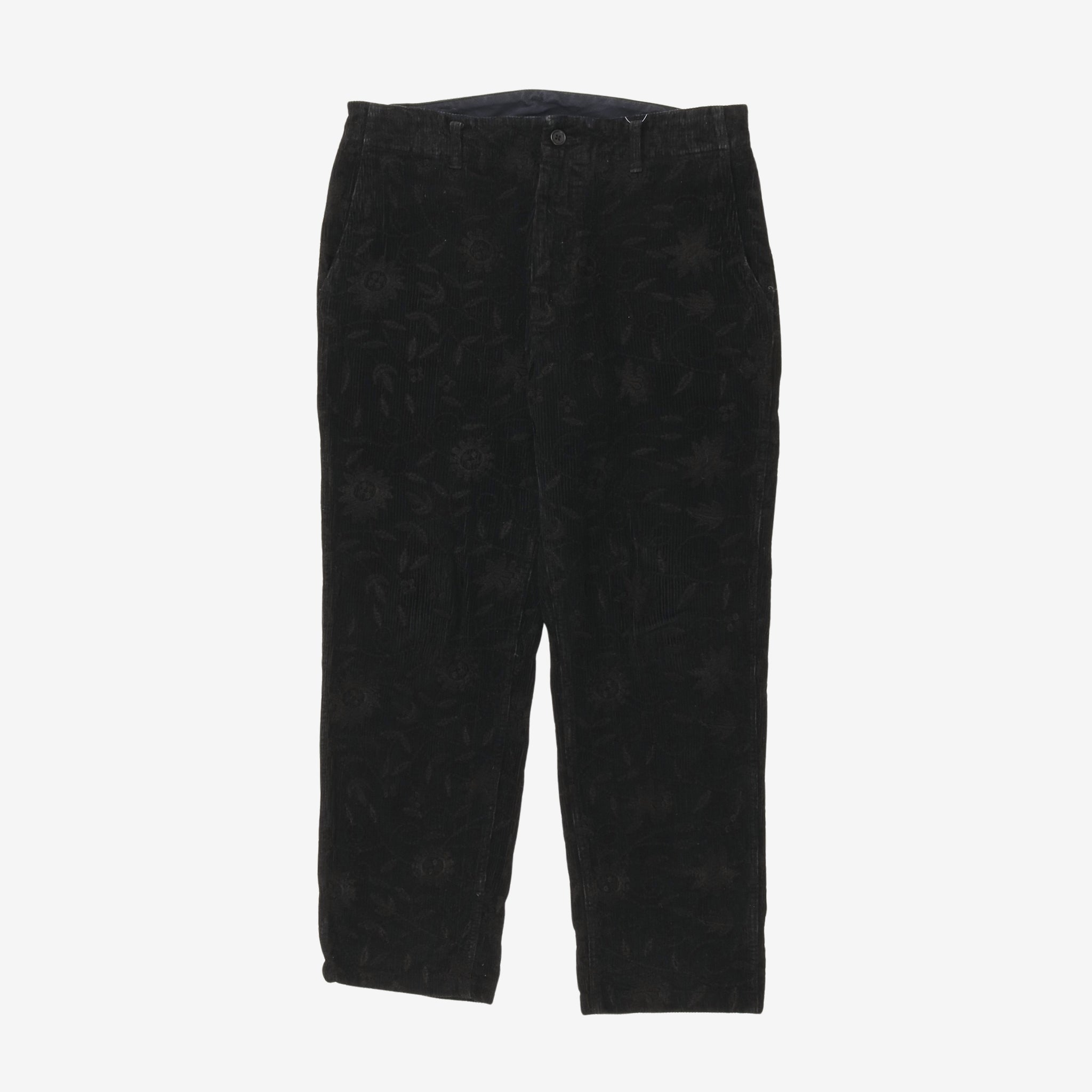 Corduroy Embroidered Trousers