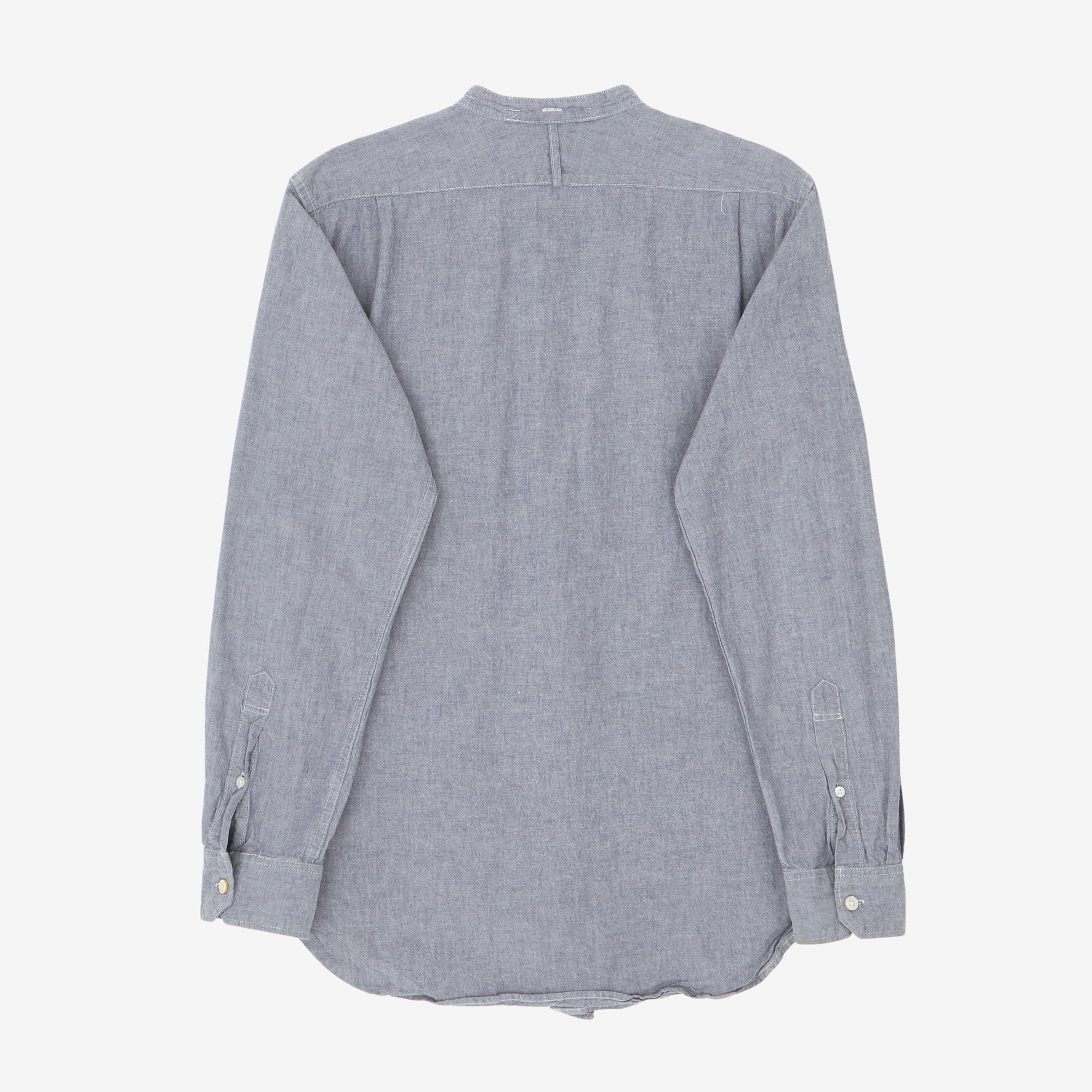 Collarless Chambray Shirt