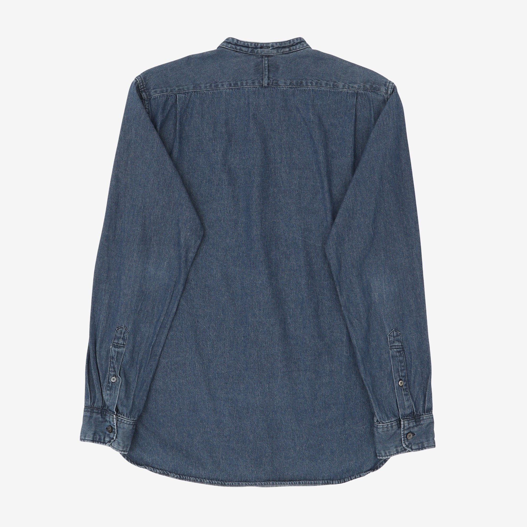Collarless Denim Shirt