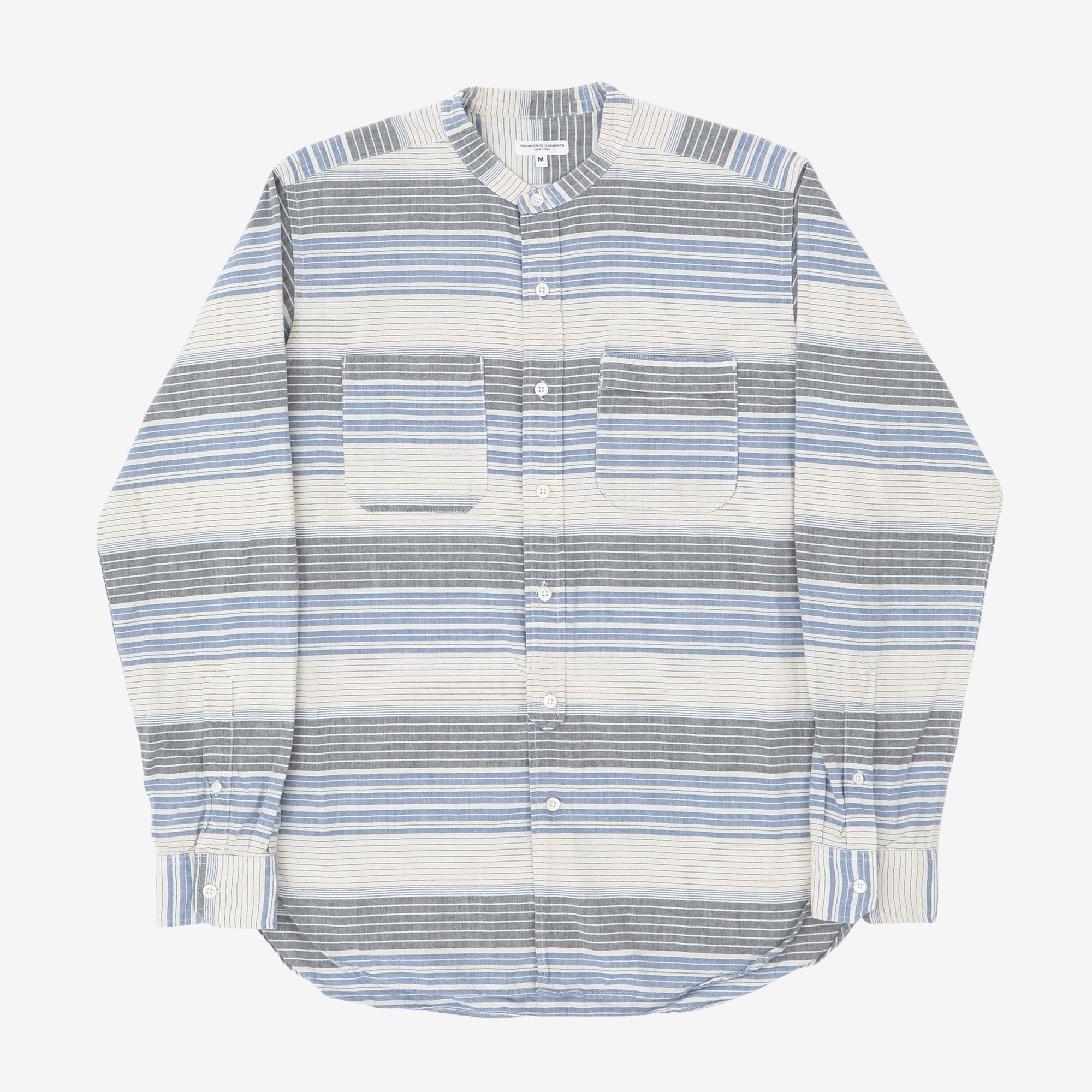 Collarless Stripe Shirt