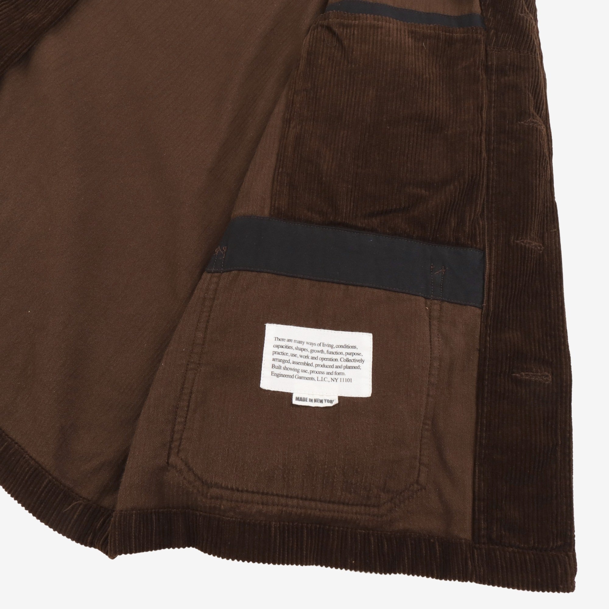 Shawl Collar Cover Corduroy Jacket