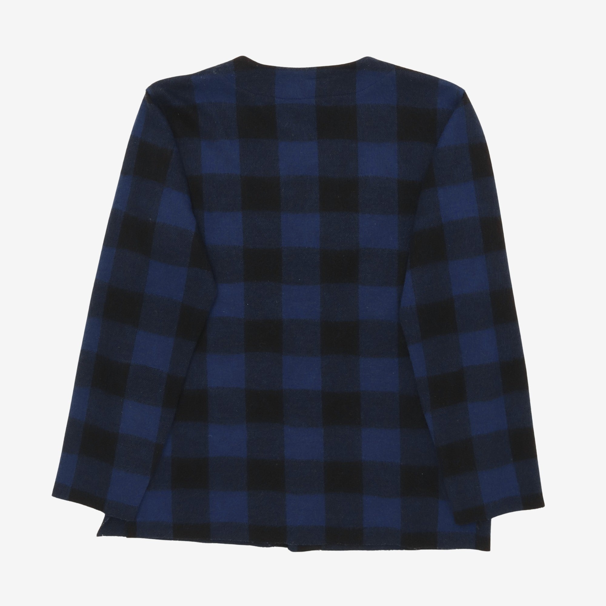 Wool Blend Check Cardigan