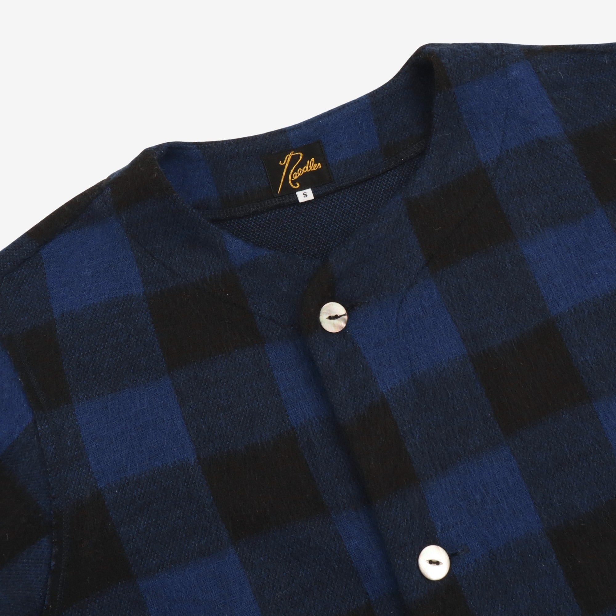 Wool Blend Check Cardigan