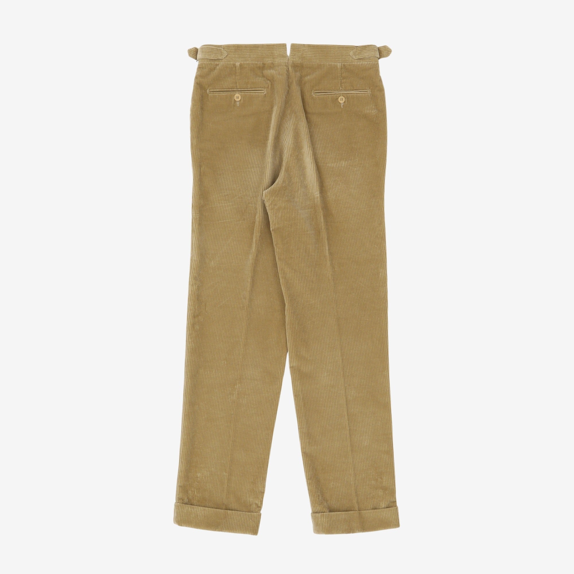 Flat Front Corduroy Trousers