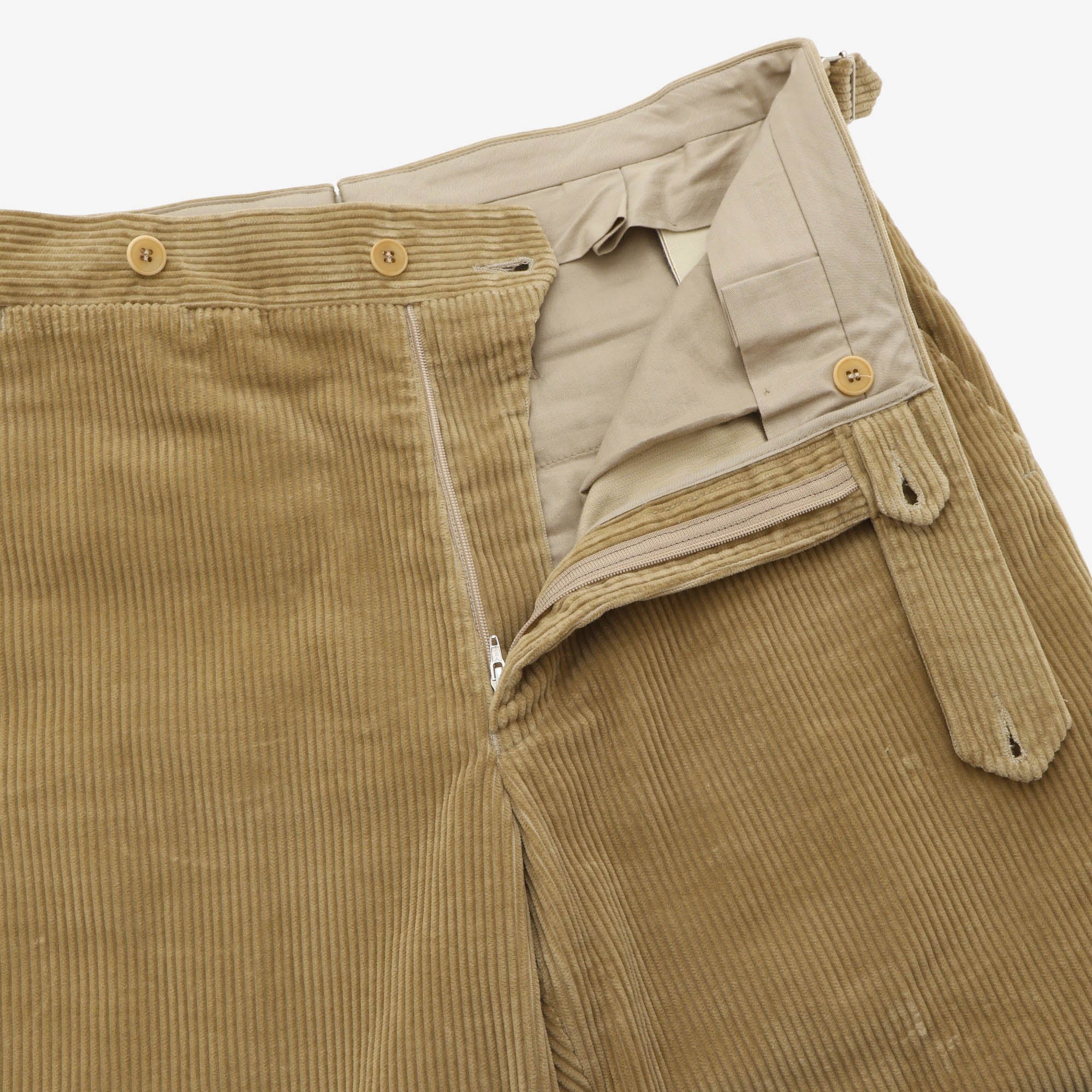 Flat Front Corduroy Trousers