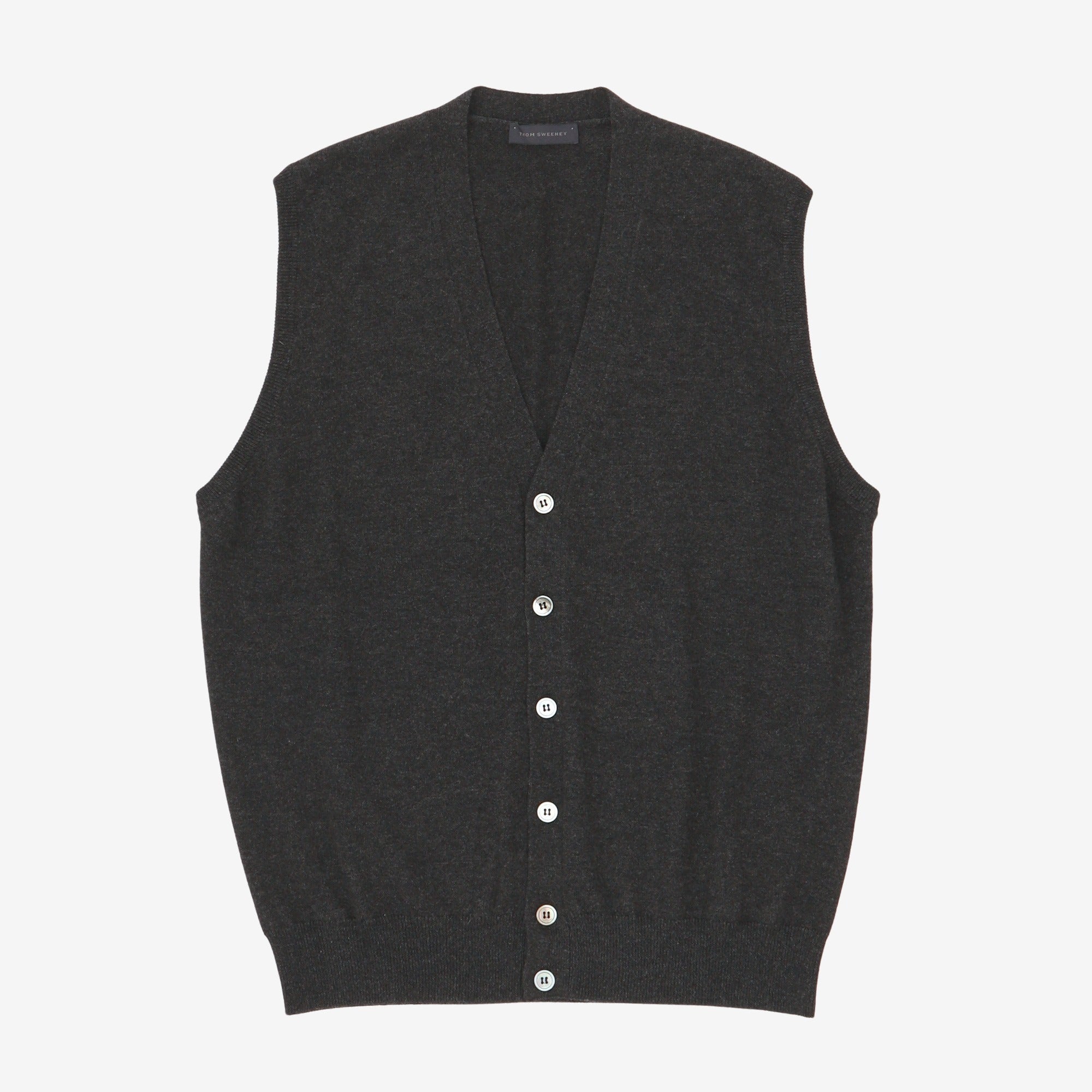Wool Cashmere Sleeveless Cardigan