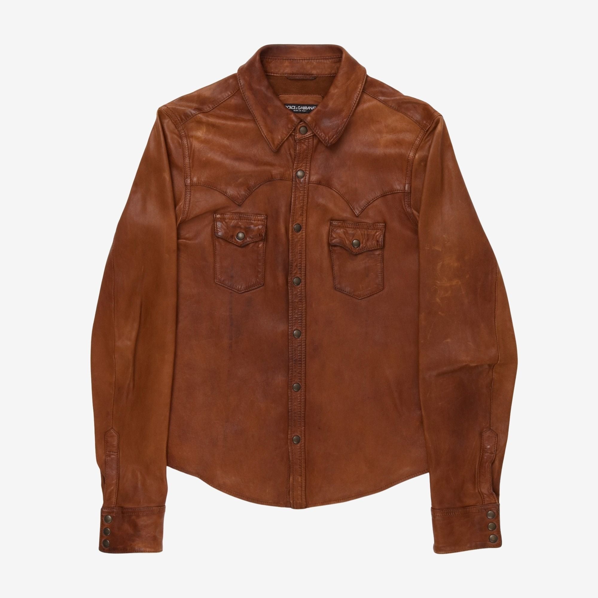 Leather Western Shirt (Fits 38" chest)