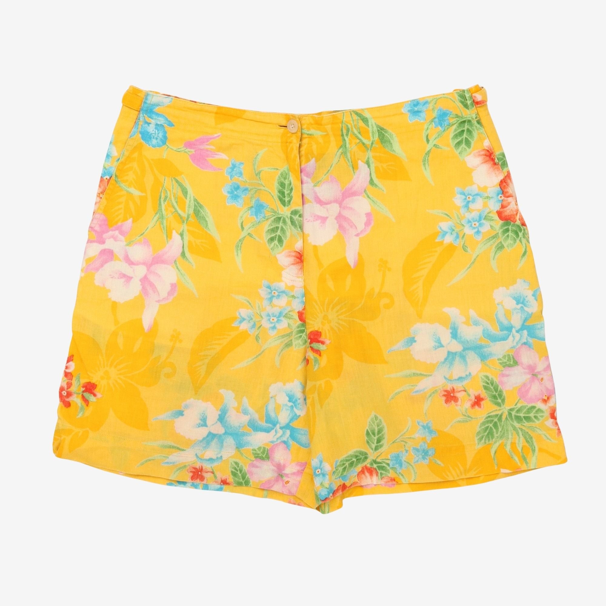 90s Linen Floral Shorts (Womens)