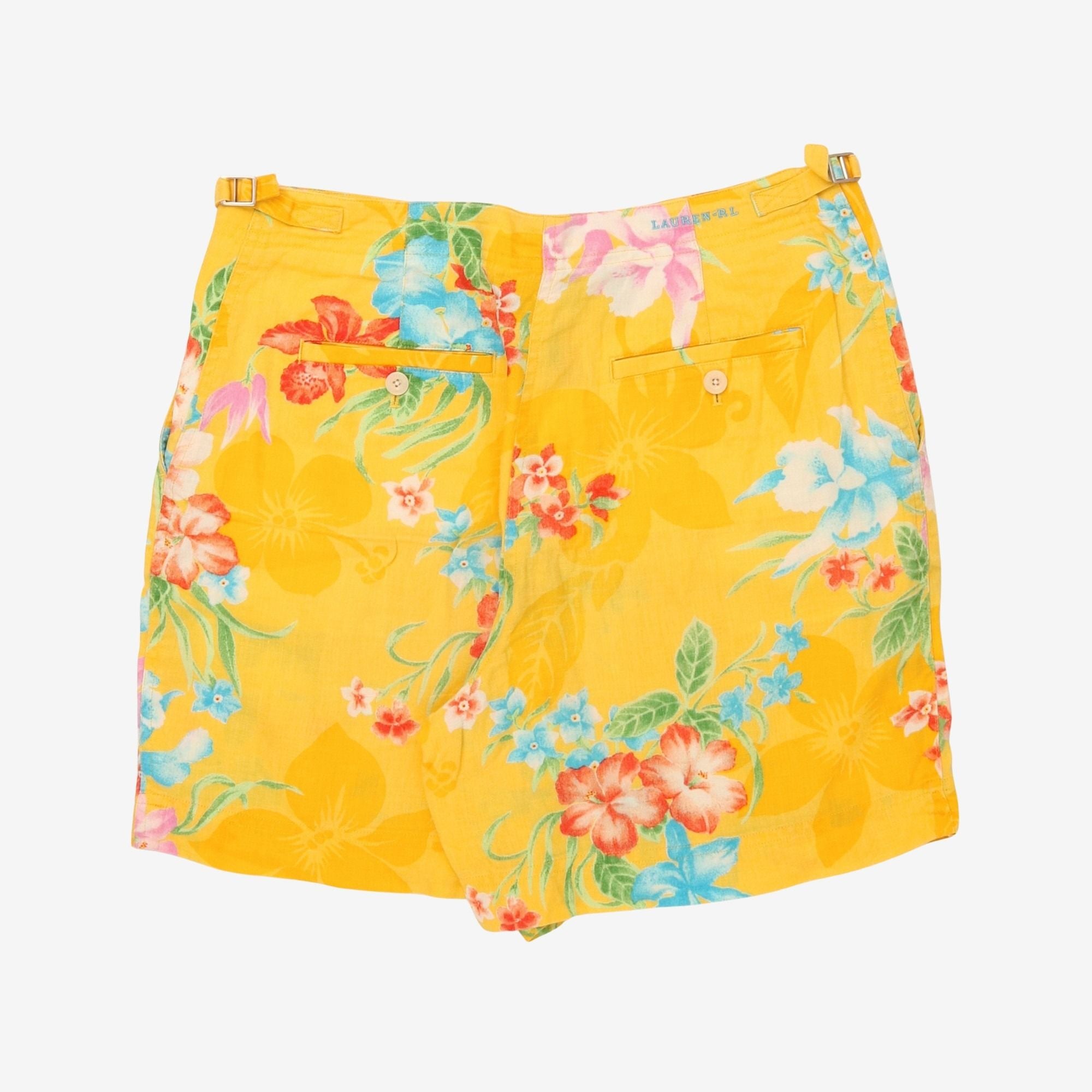 90s Linen Floral Shorts (Womens)