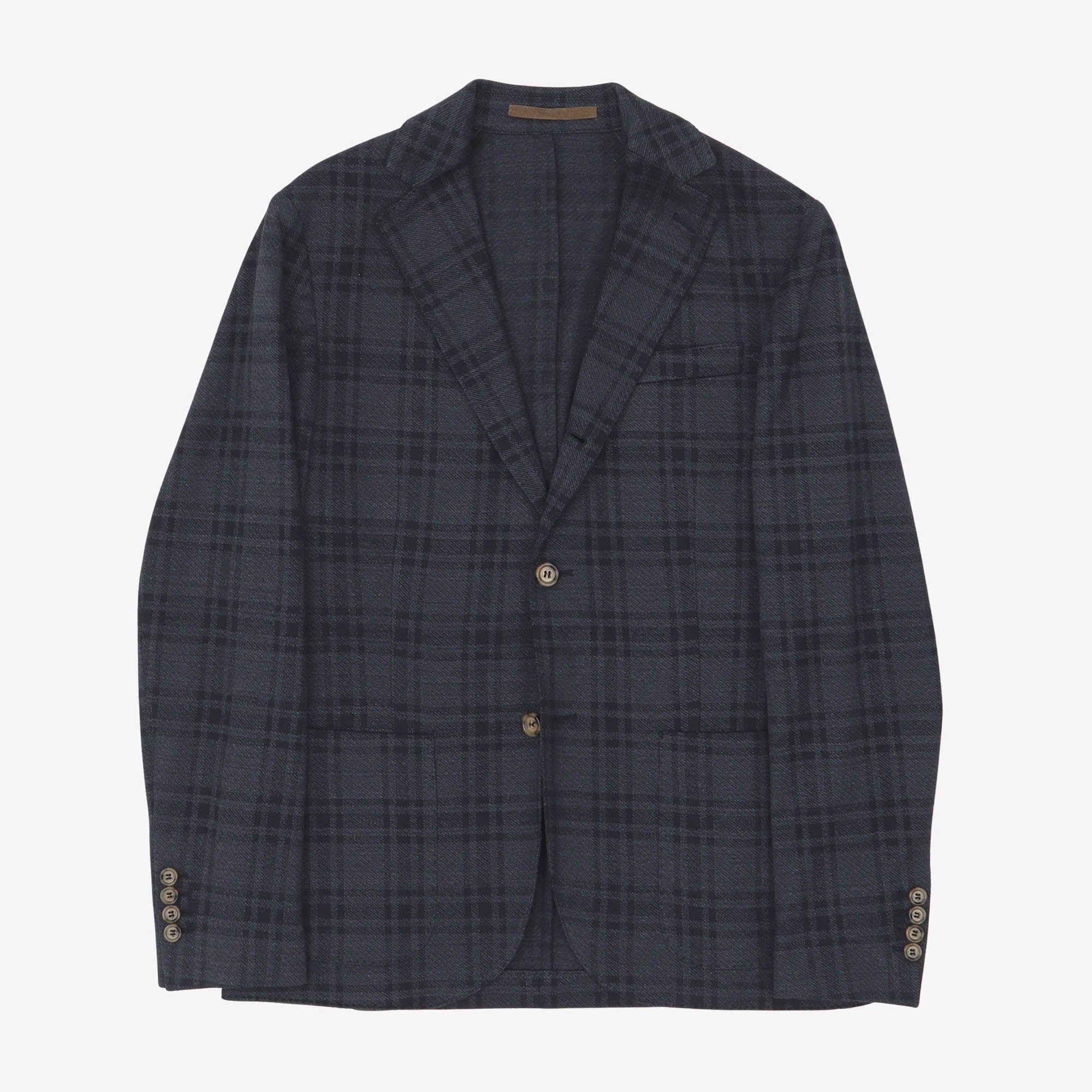 Linen Blend Check Blazer