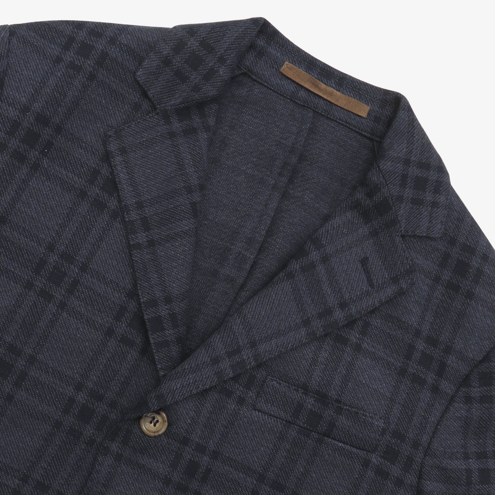Linen Blend Check Blazer