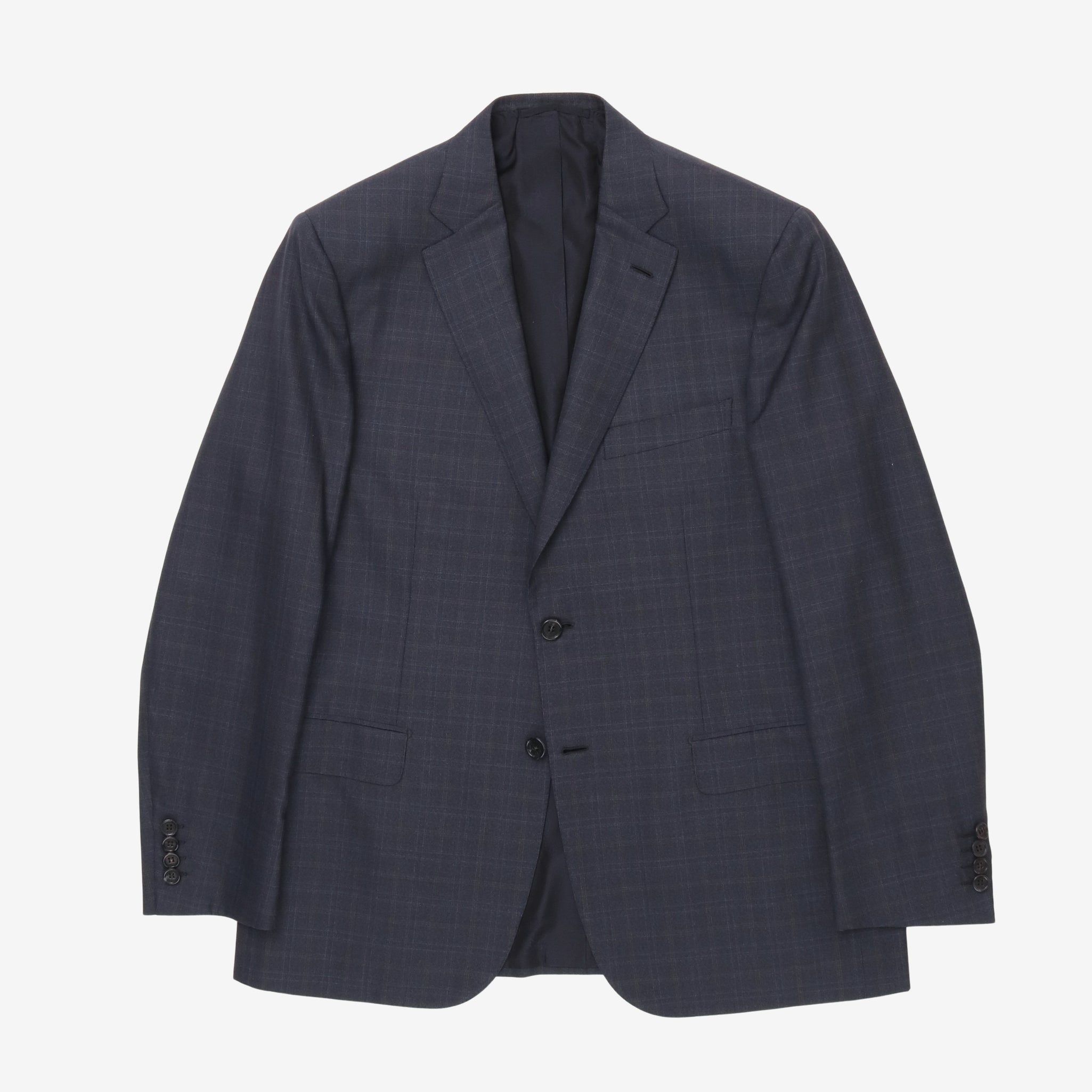 Wool Silk Check Suit