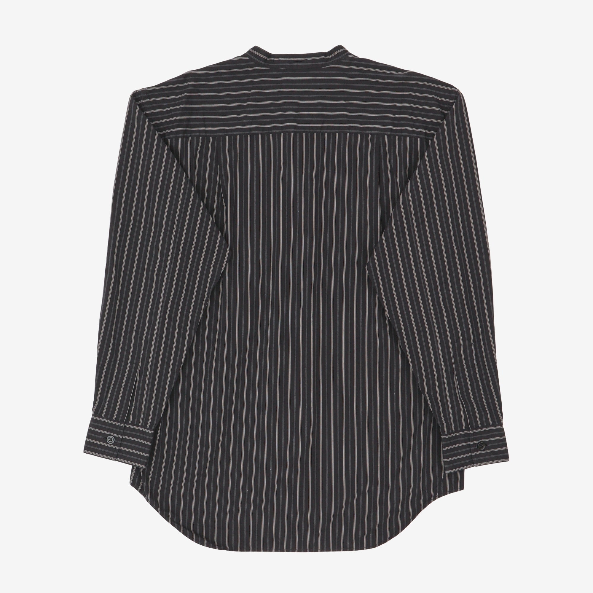 Collarless Striped Shirt