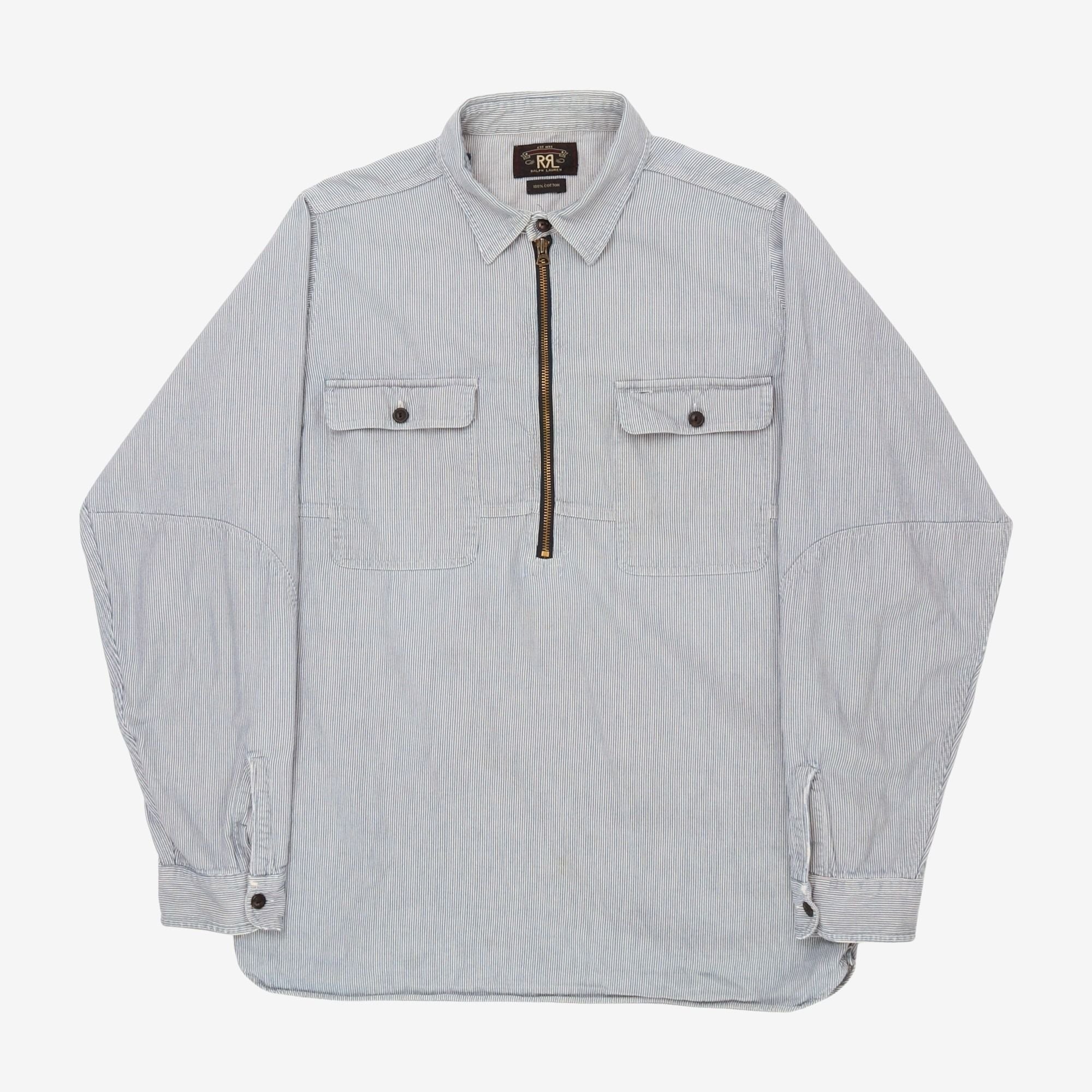 Hickory Stripe Half Zip Shirt