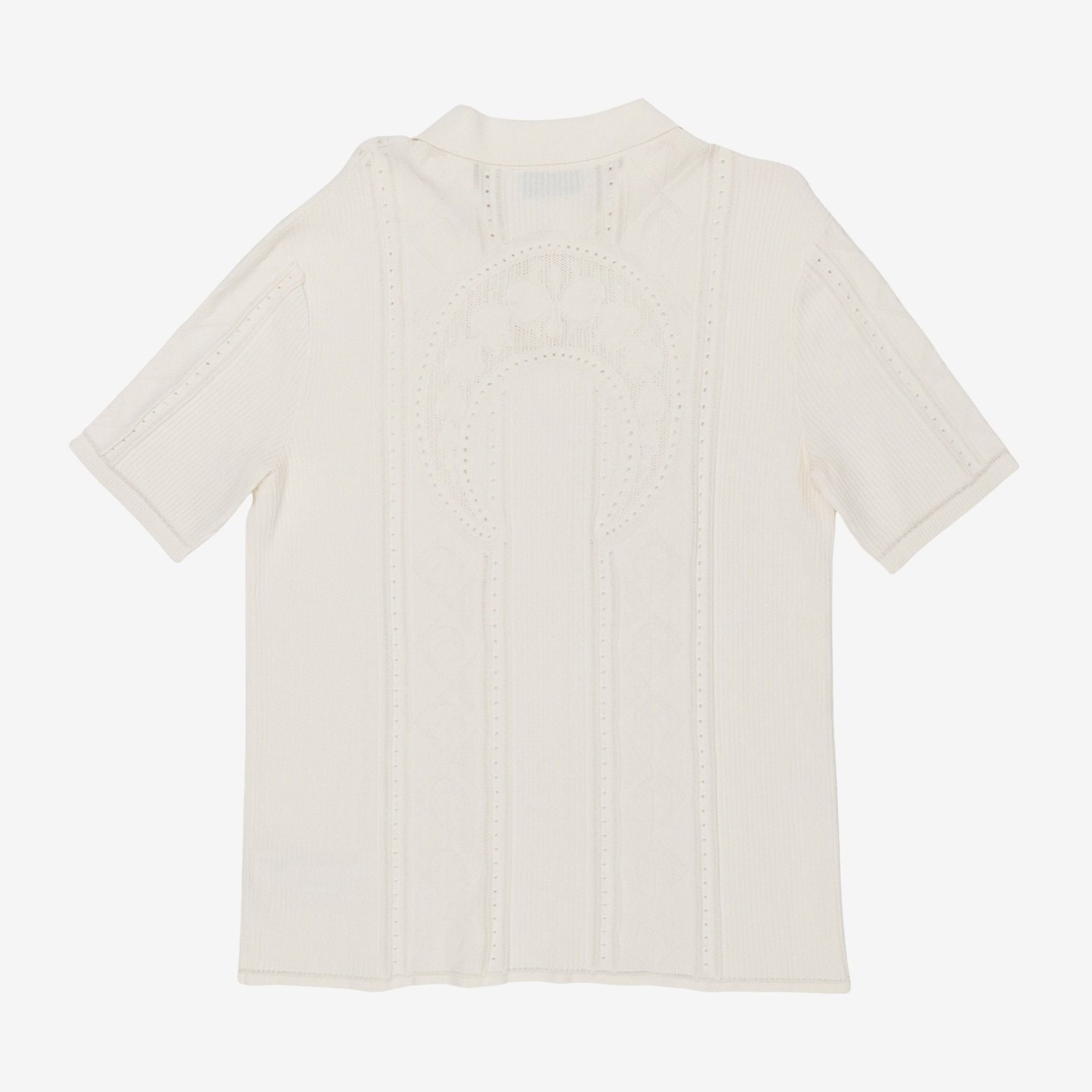 SS Pointelle Knitted Polo Shirt