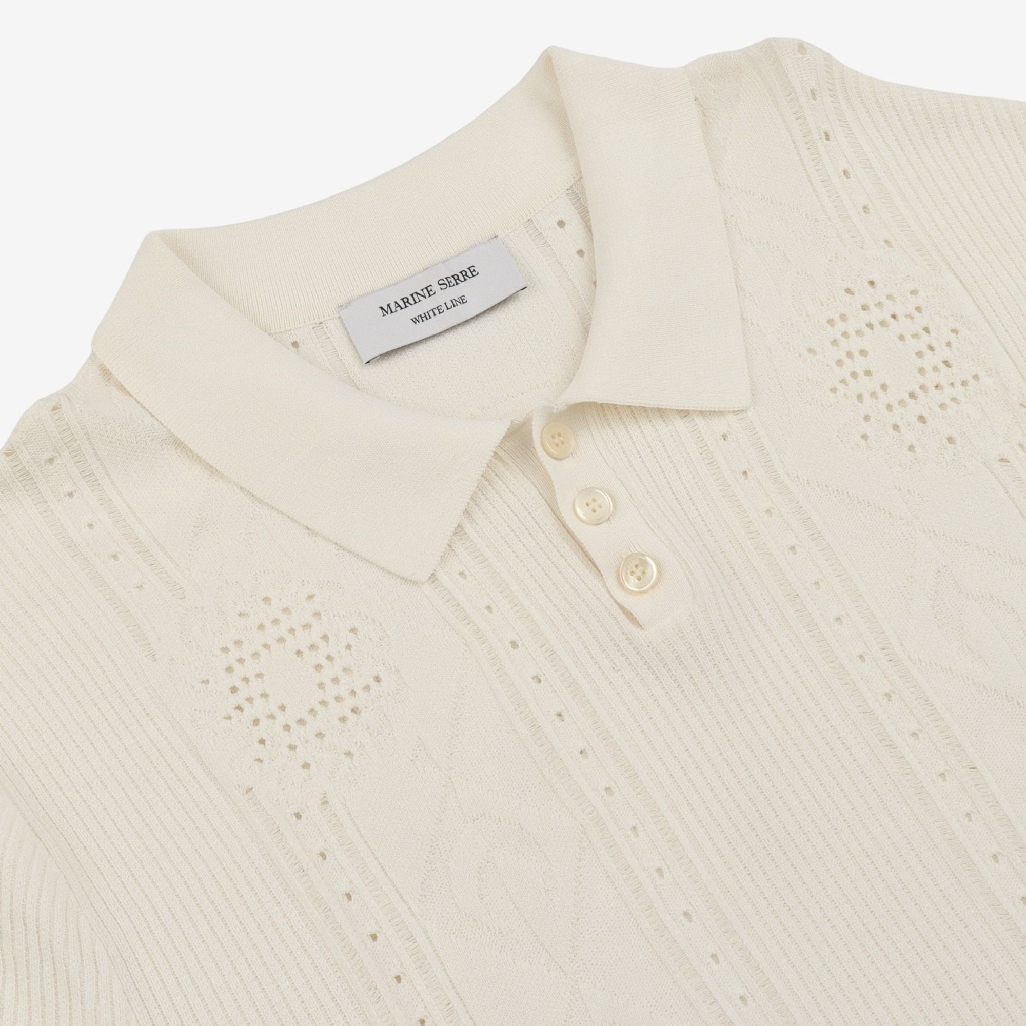 SS Pointelle Knitted Polo Shirt