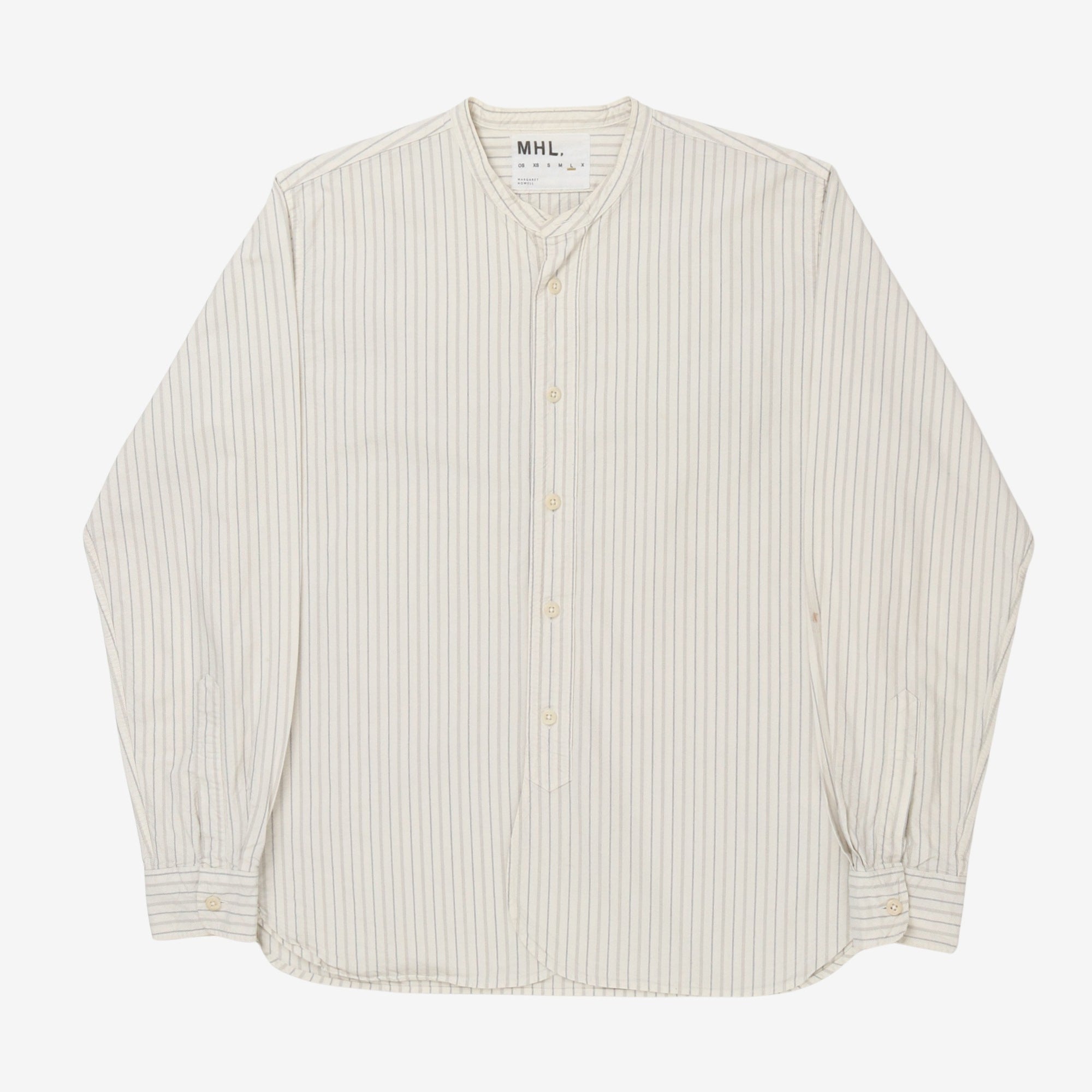 Band Collar Stripe Shirt