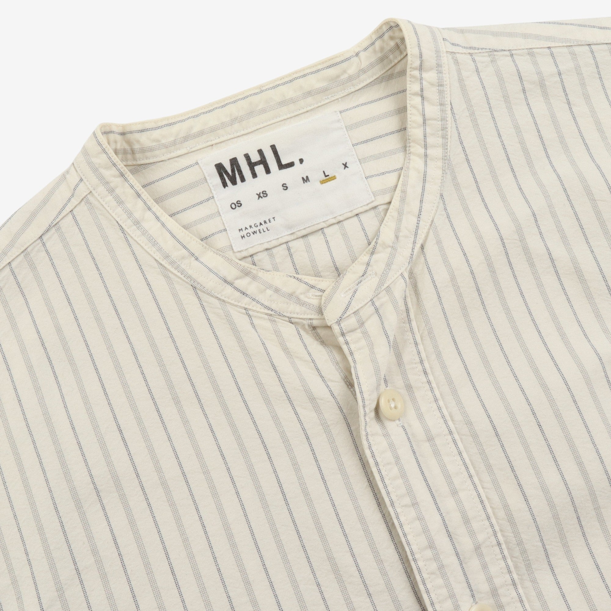 Band Collar Stripe Shirt