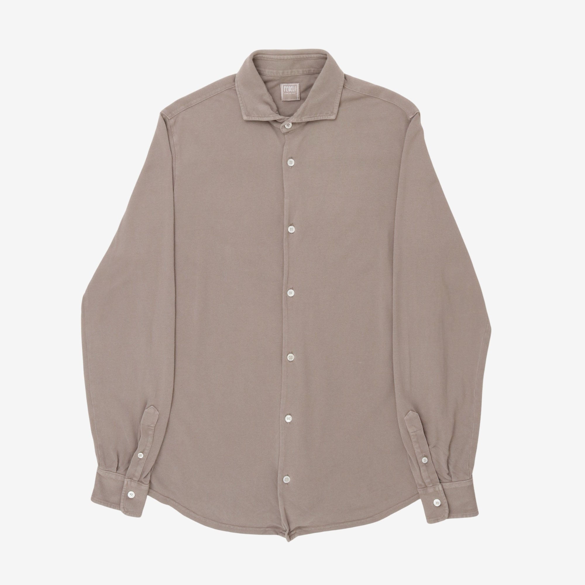 Open Collar Pique Shirt