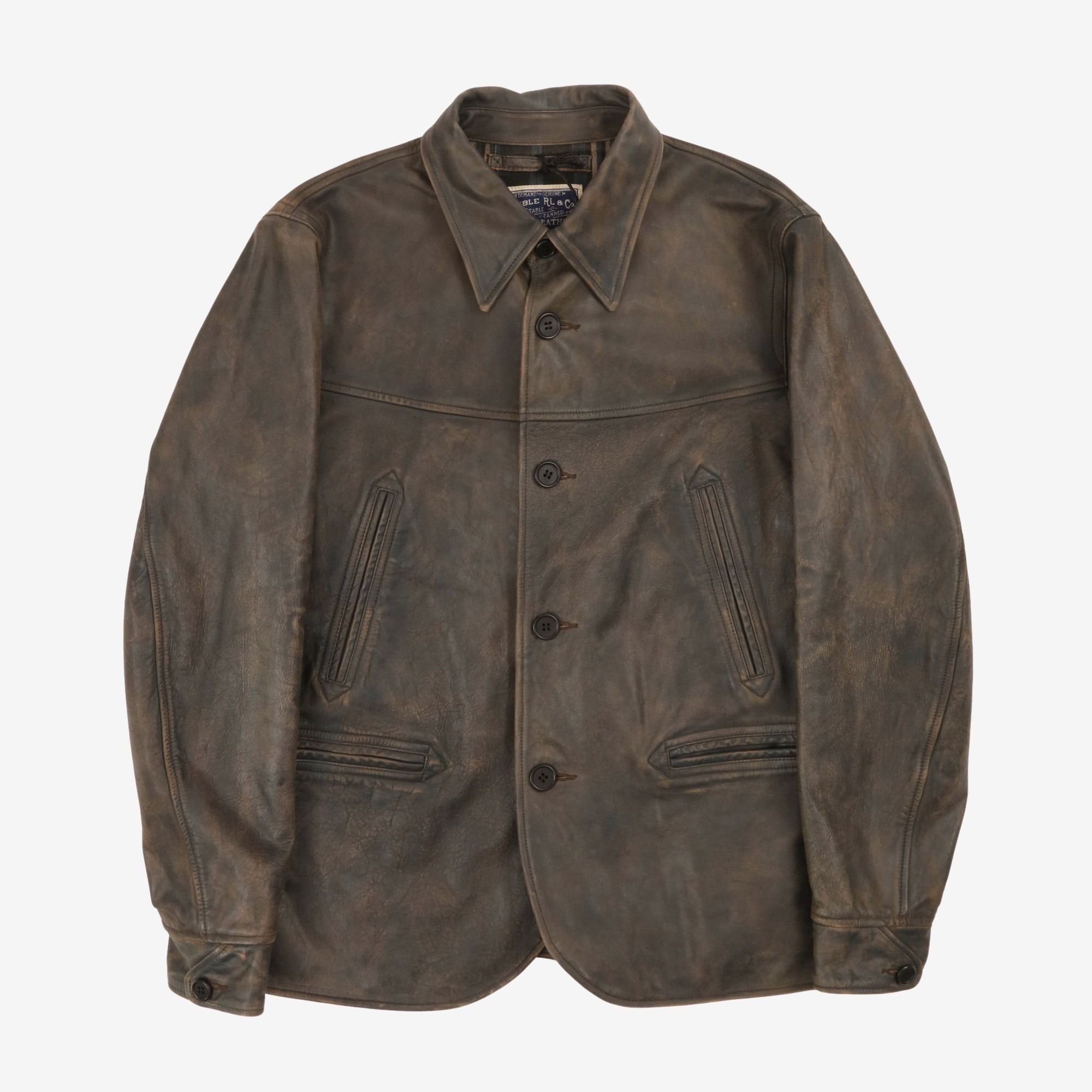 Indigo Leather Car Coat
