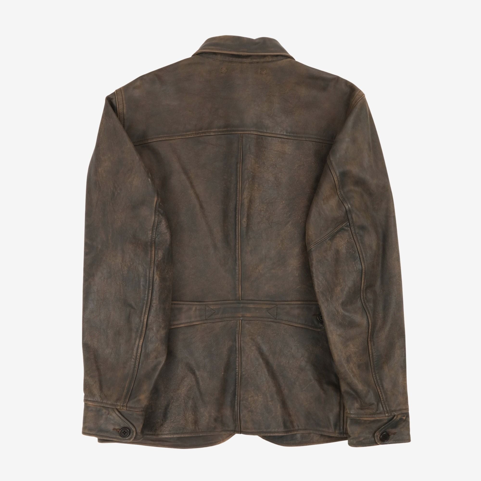 Indigo Leather Car Coat