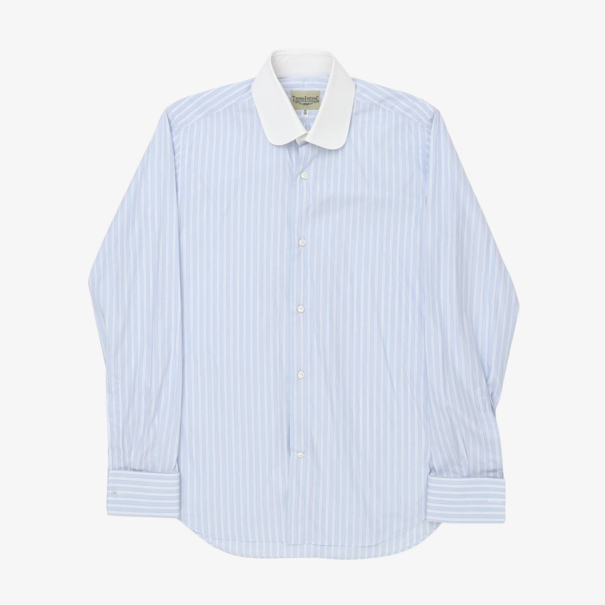Striped Club Collar Shirt