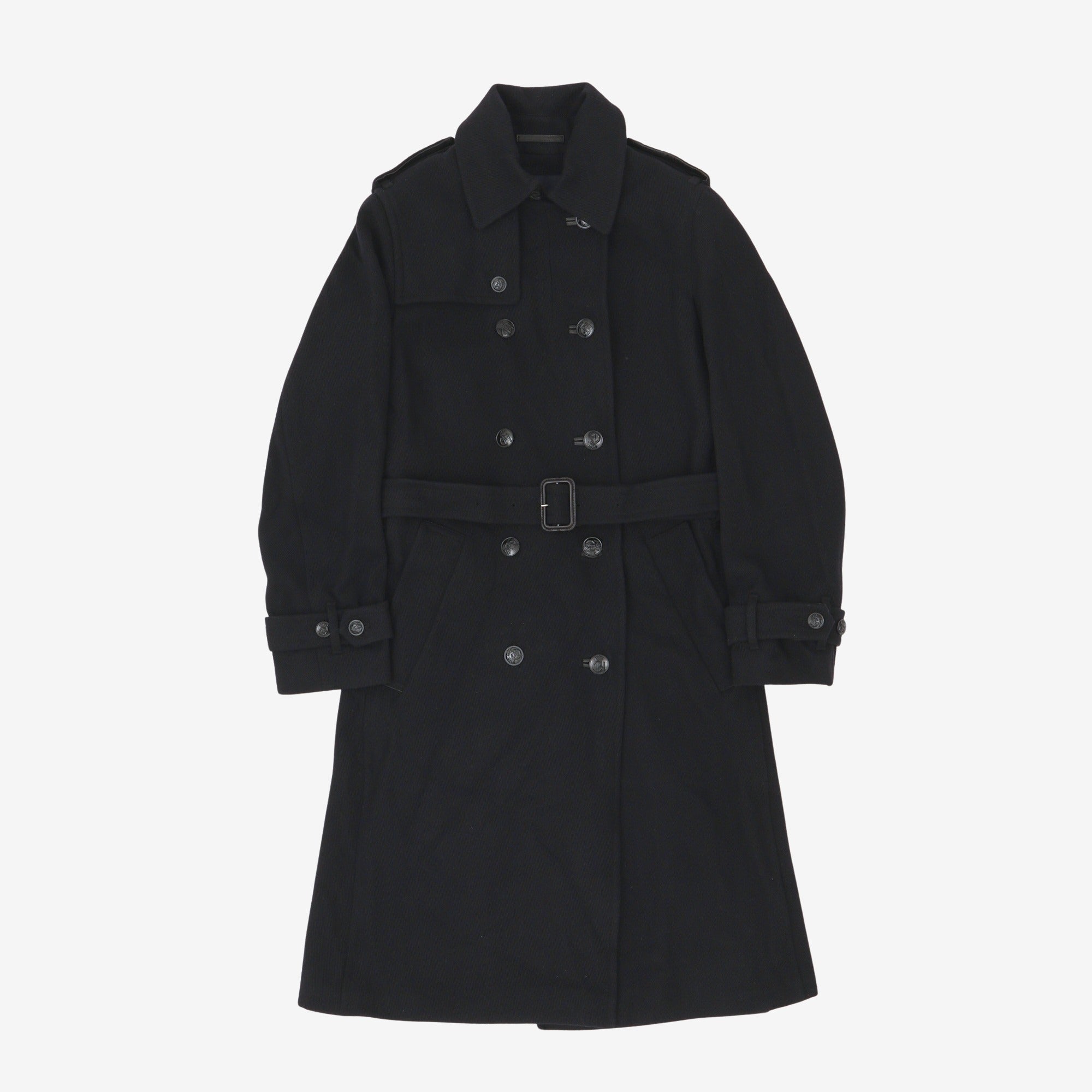 Belted Wool Trench Coat