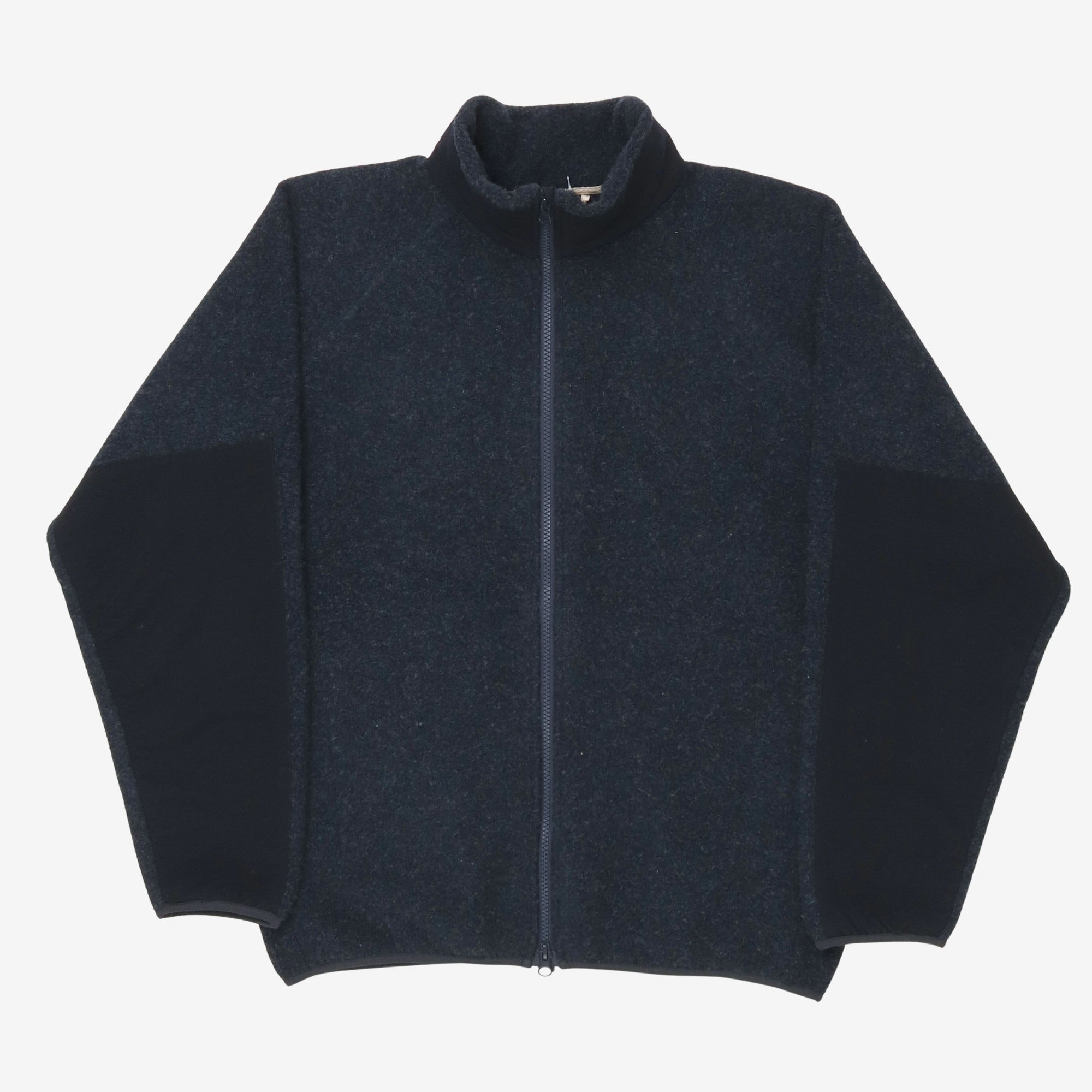 Boiled Wool Zip Up Sweatshirt
