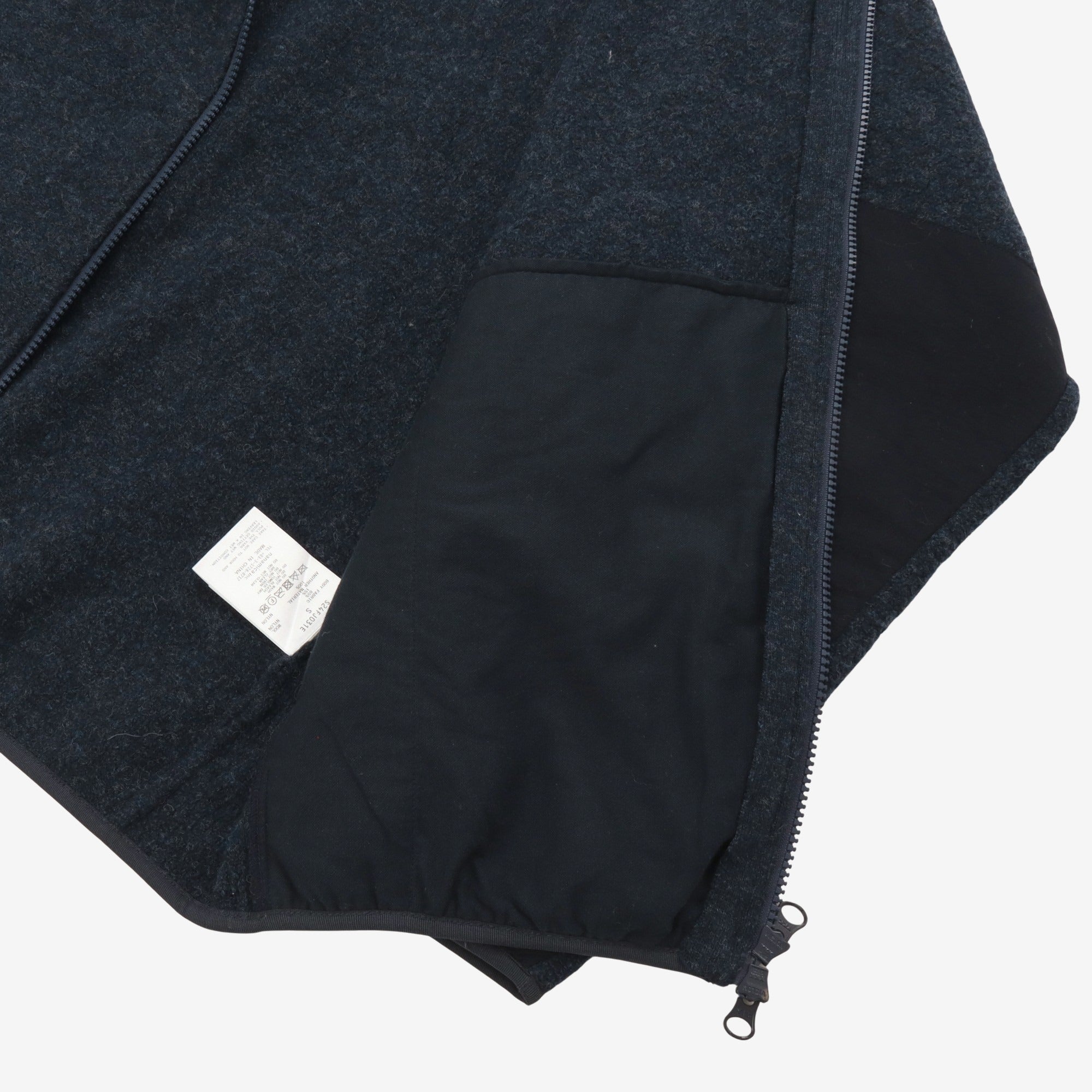 Boiled Wool Zip Up Sweatshirt
