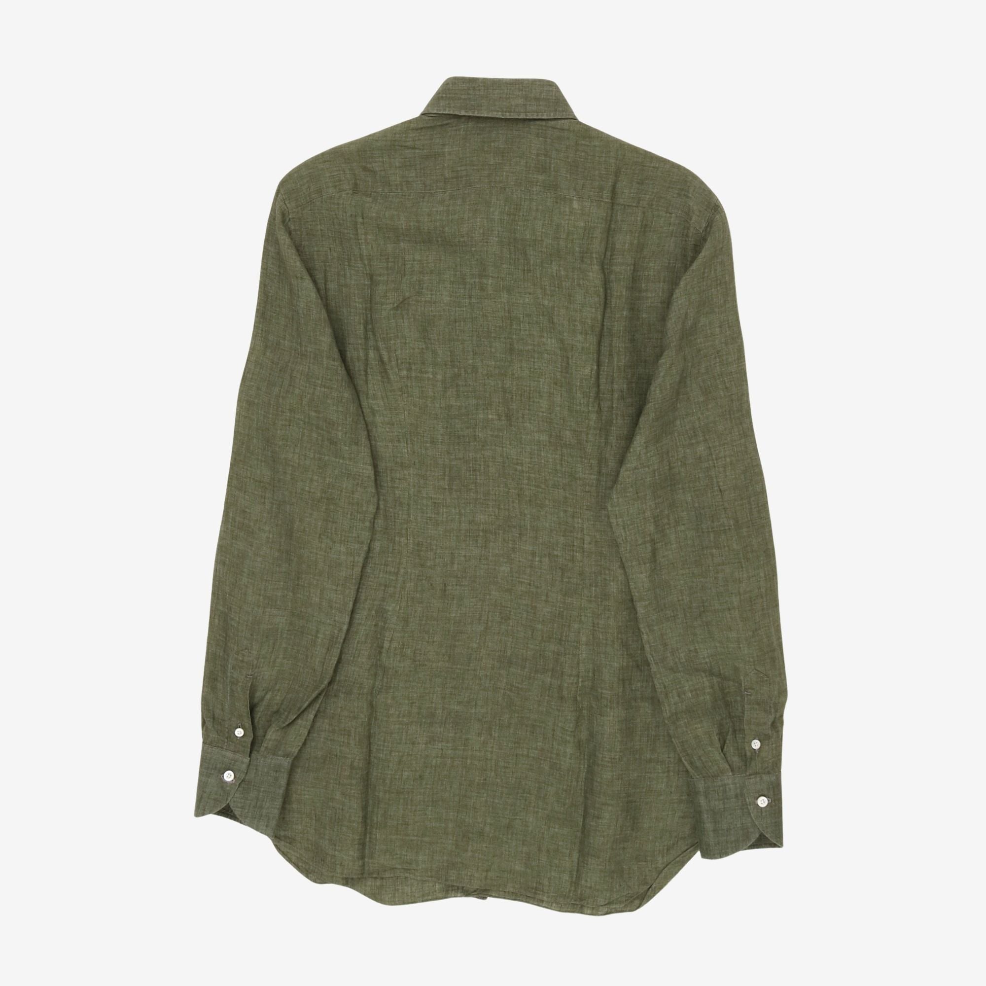 Linen Spread Collar Shirt