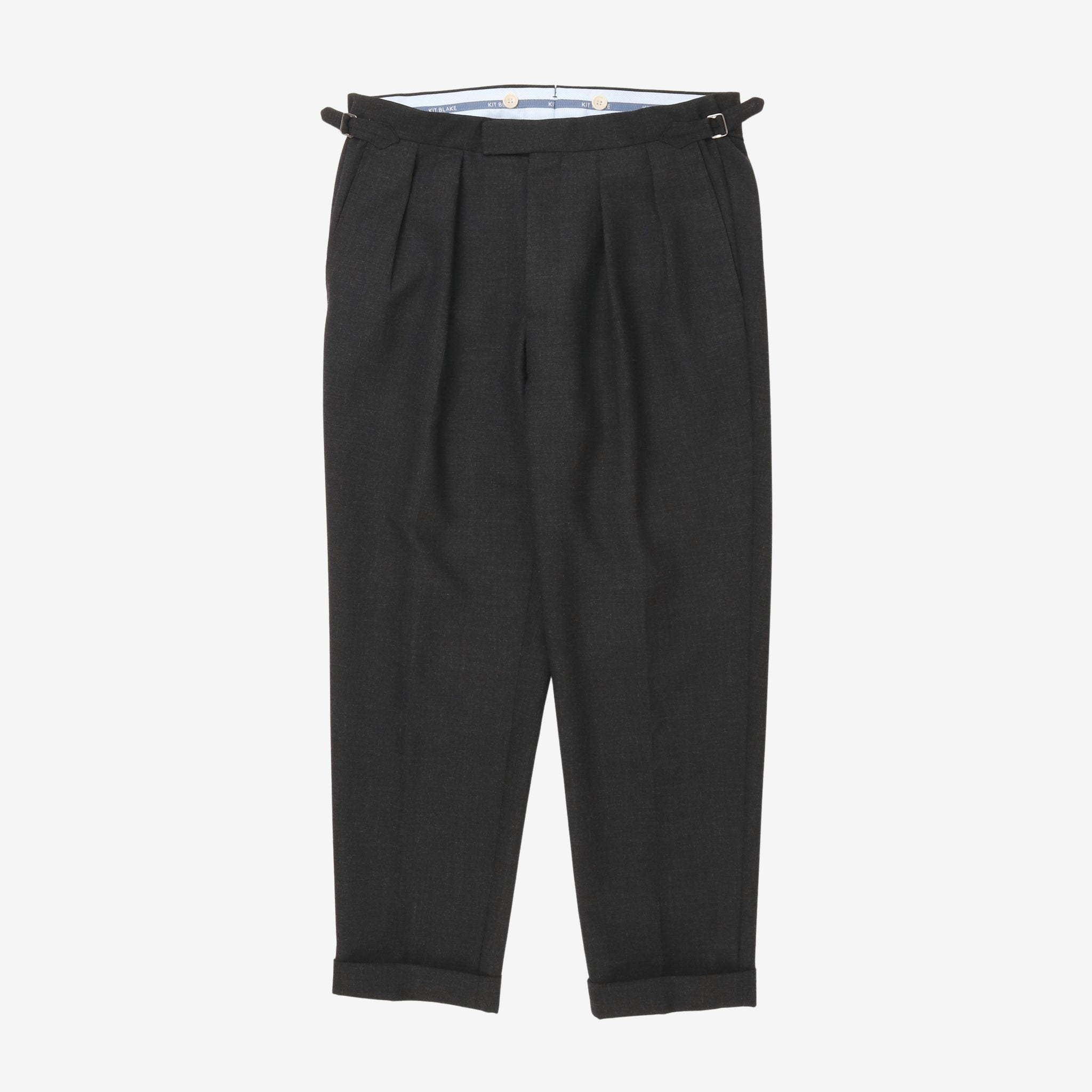 Single Pleated Wool Trousers