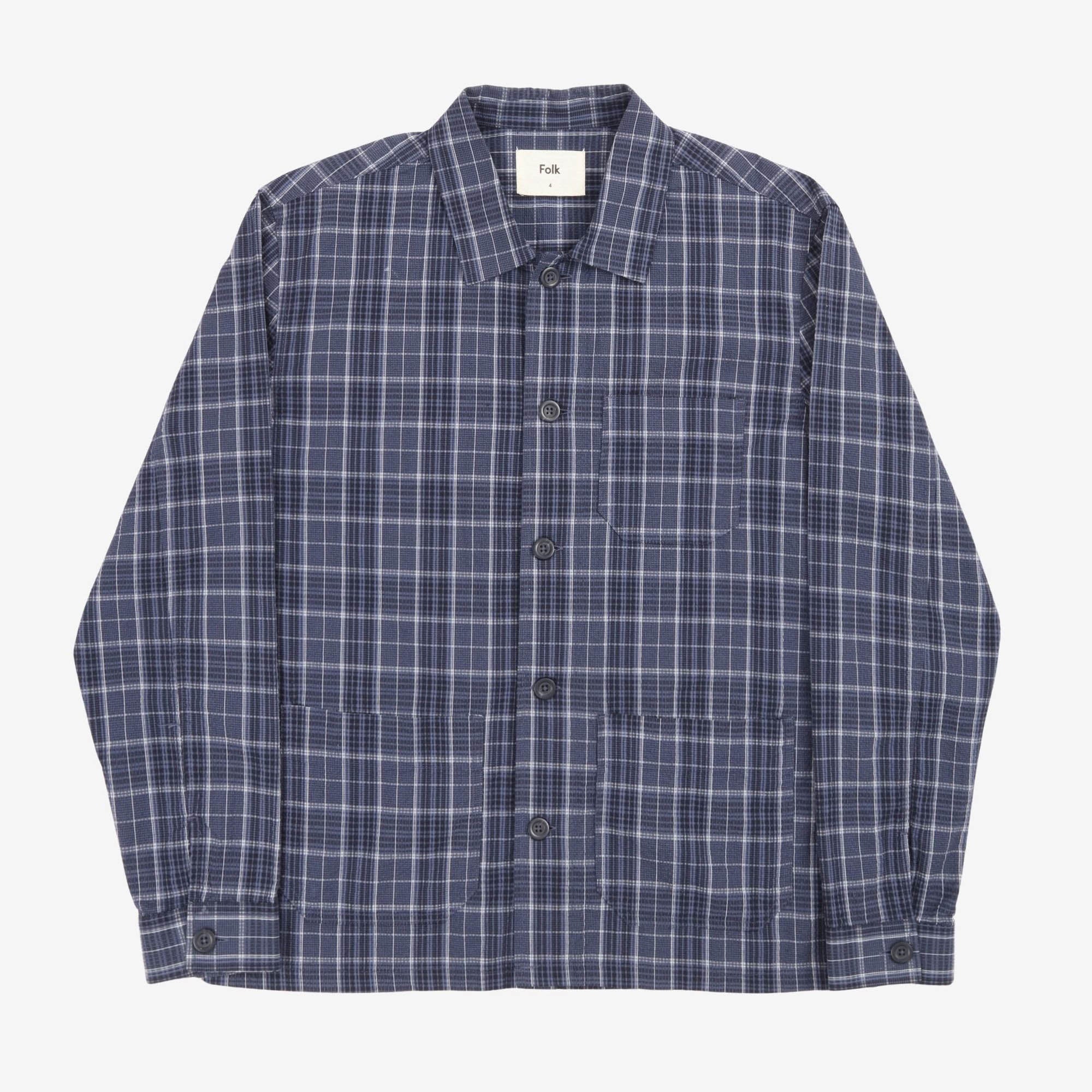 Check Seersucker Overshirt