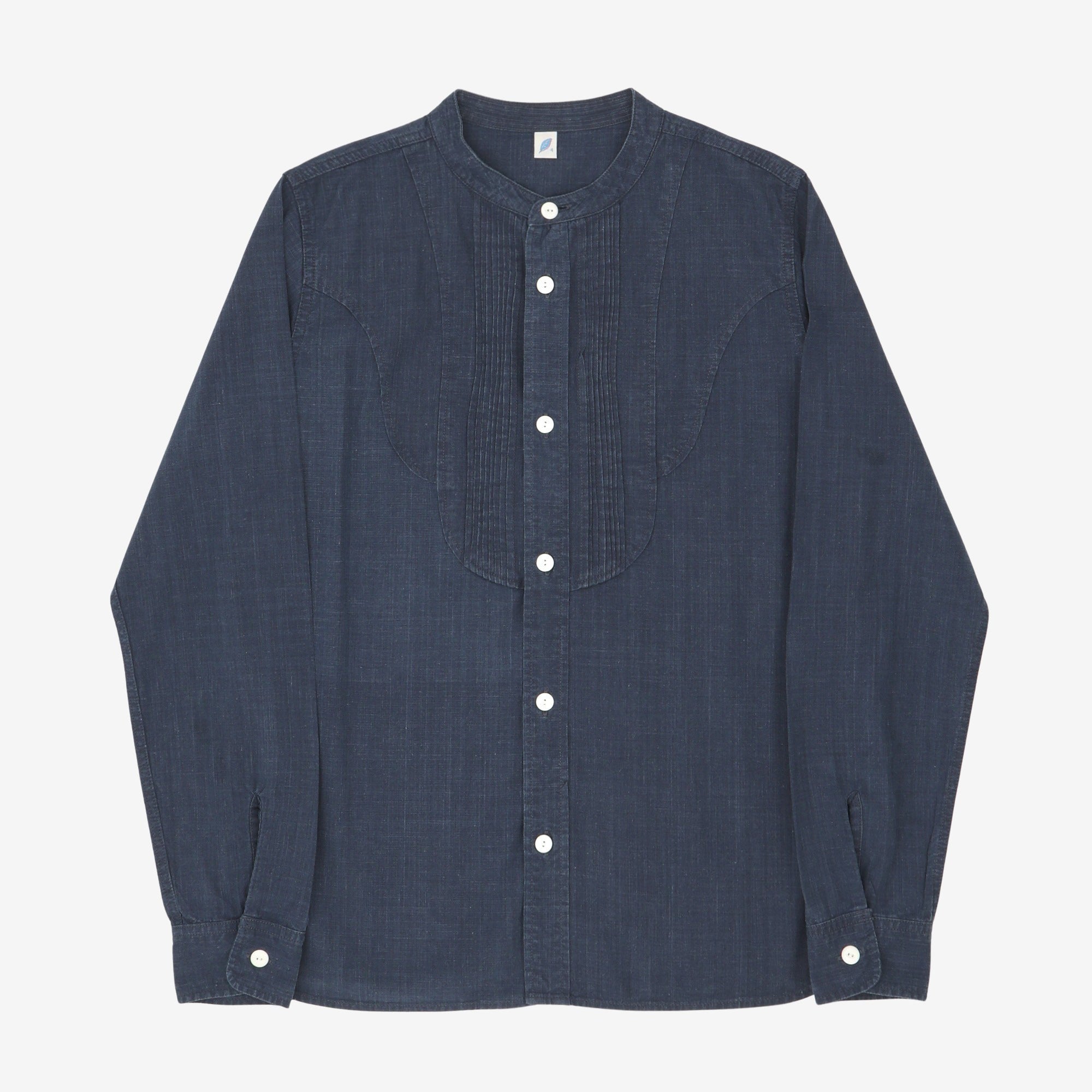 Collarless Dyed Selvedge Shirt