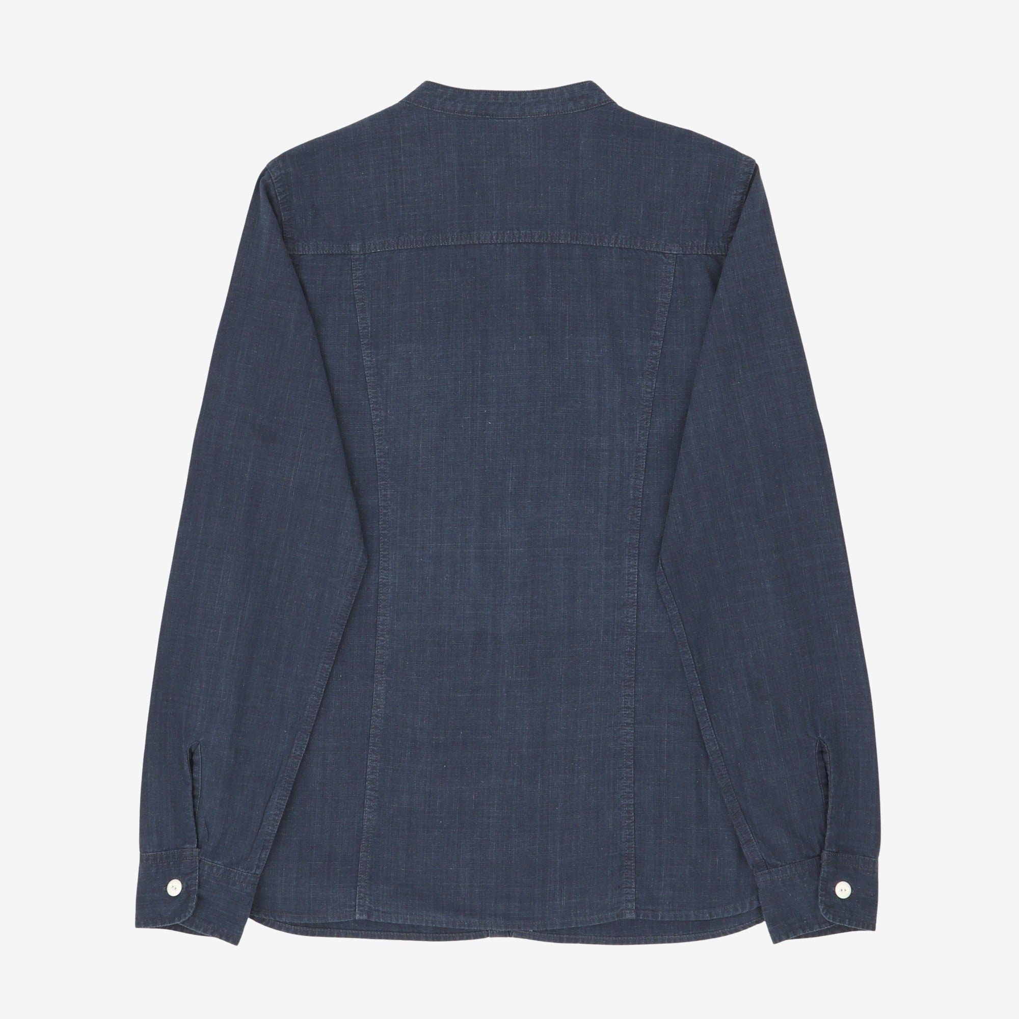 Collarless Dyed Selvedge Shirt