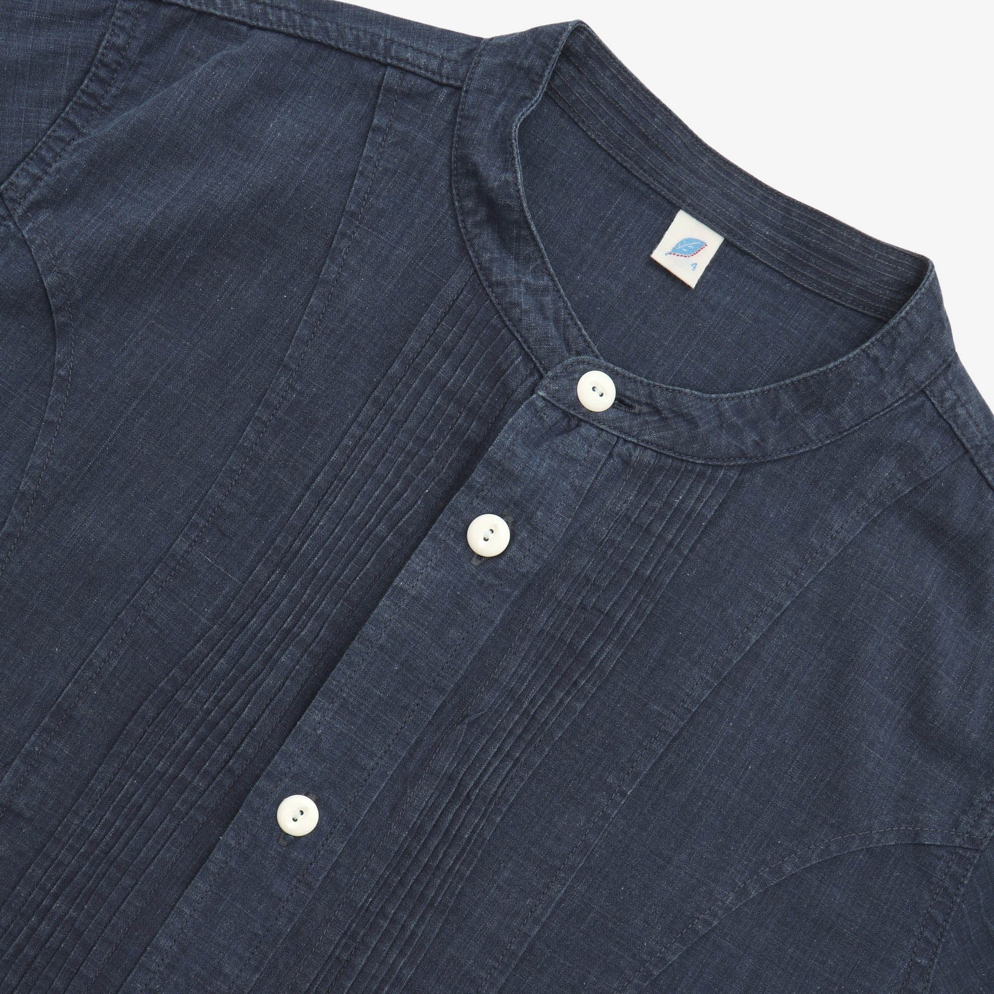 Collarless Dyed Selvedge Shirt