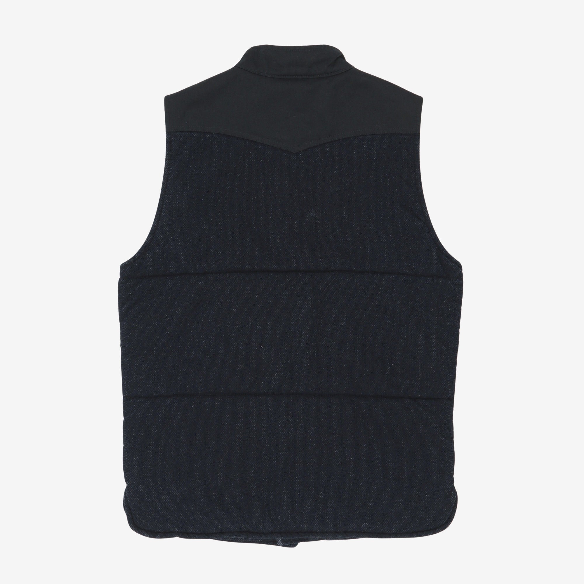 Indigo Woven Quilted Vest